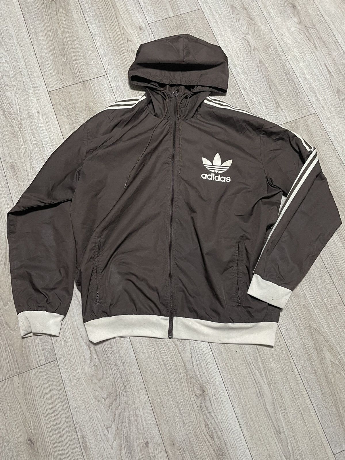 Adidas × Vintage Vintage 2006 Adidas Nylon Windbreaker Brown Jacket Y2K Size US XL / EU 56 / 4 - 1 Thumbnail