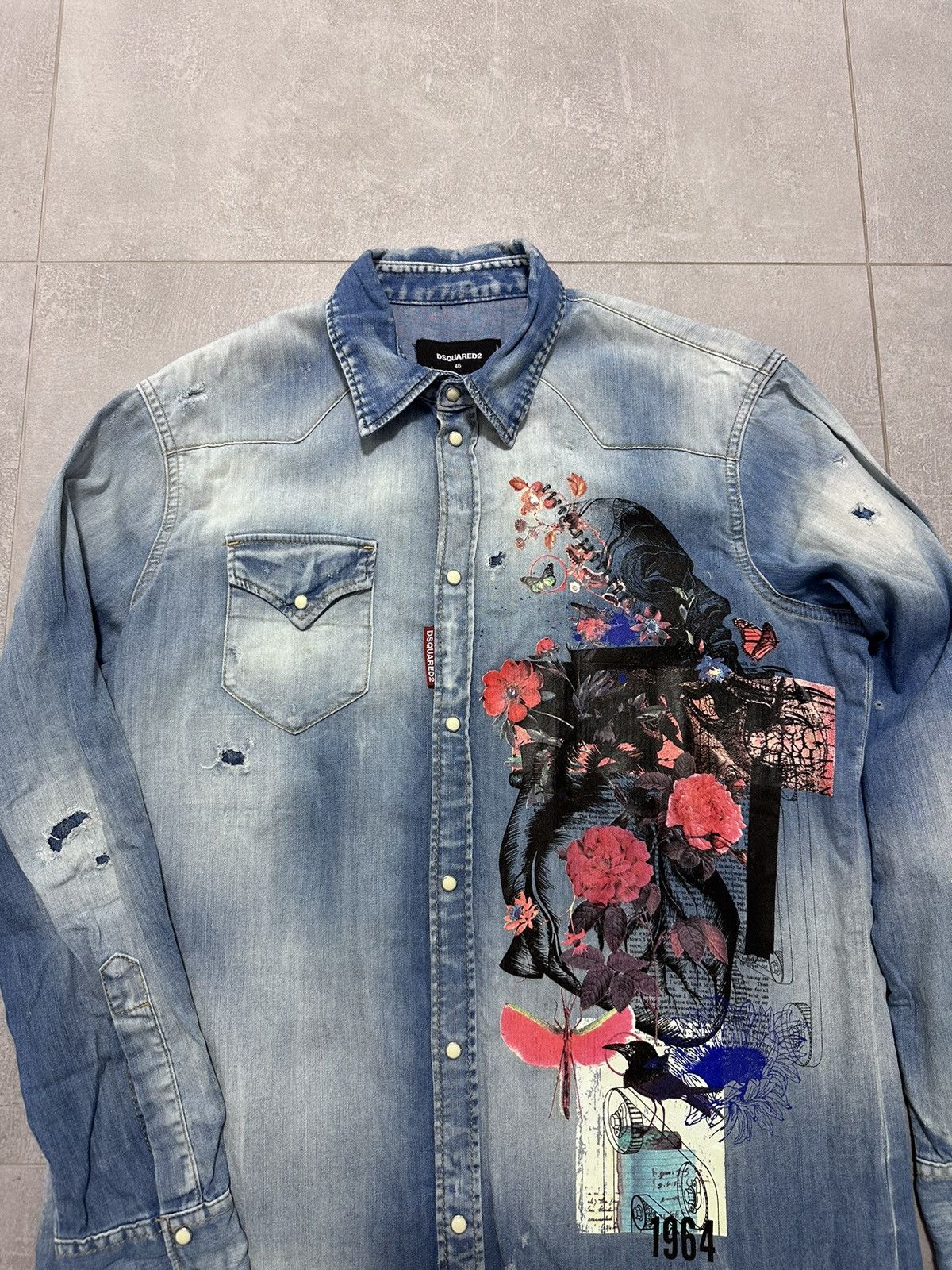 Designer × Dsquared2 × Japanese Brand Dsquared2 Denim Military Shirt Rare Men’s Exclusive Size 46 Size US S / EU 44-46 / 1 - 3 Thumbnail