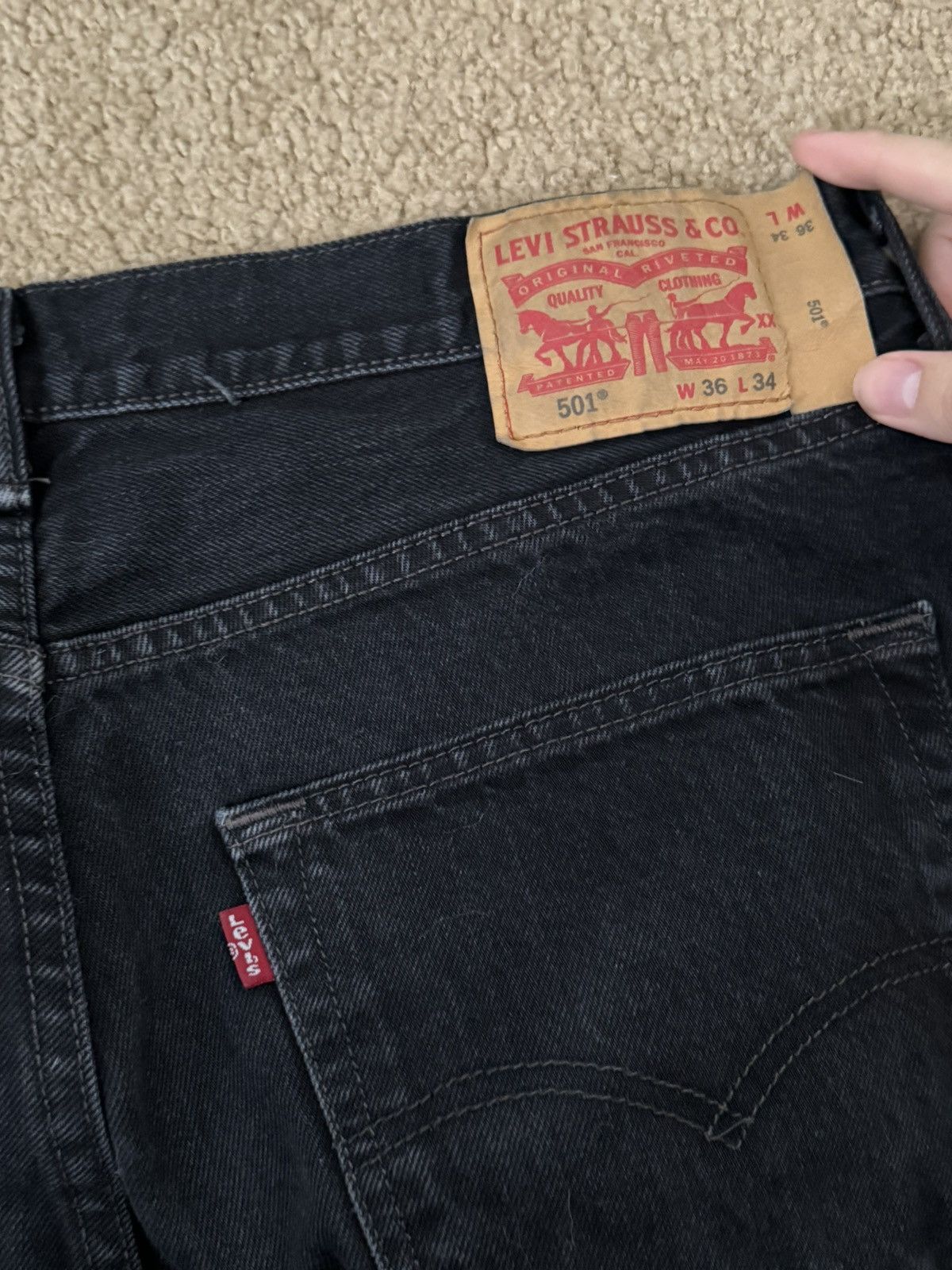 Levi's × Vintage LEVIS 501 BLACK 36x34 DENIM Size US 36 / EU 52 - 3 Thumbnail