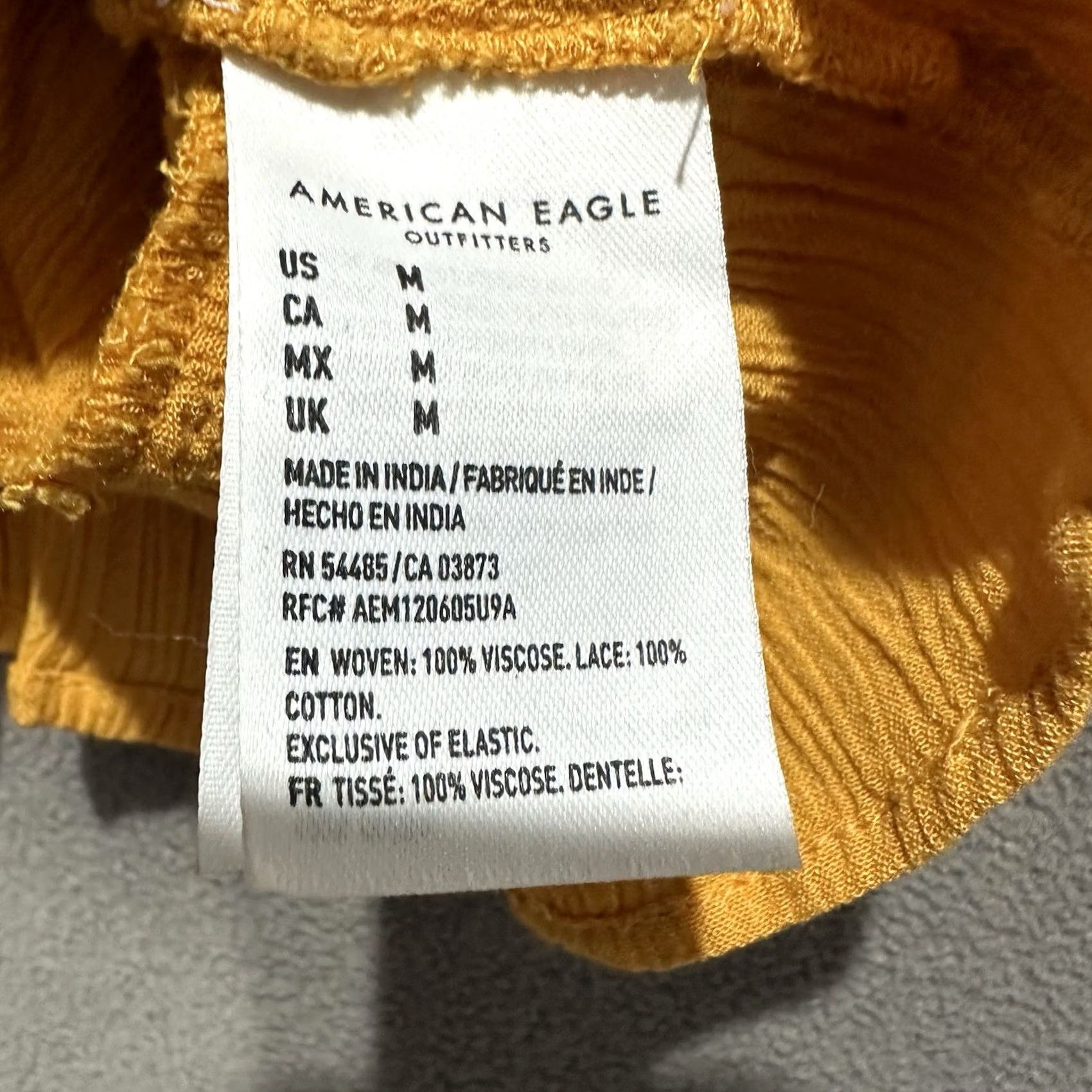 American Eagle Outfitters American Eagle Outfitters Blouse Womens M Mustard Crop Boho Peasant Crochet 3/4 Sleeve 90s Travel Vintage: No Womens Size M / US 6-8 / IT 42-44 - 4 Thumbnail