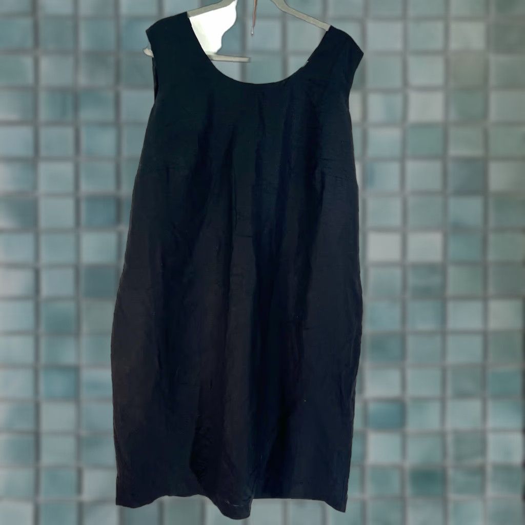 Vintage VINTAGE No — Jessica London Shift Dress Women 24W Black Linen Lined Knee Length Sleeveless Pullover 100% Linen Womens Size 24 Size 4XL / US 24-26 - 1 Thumbnail