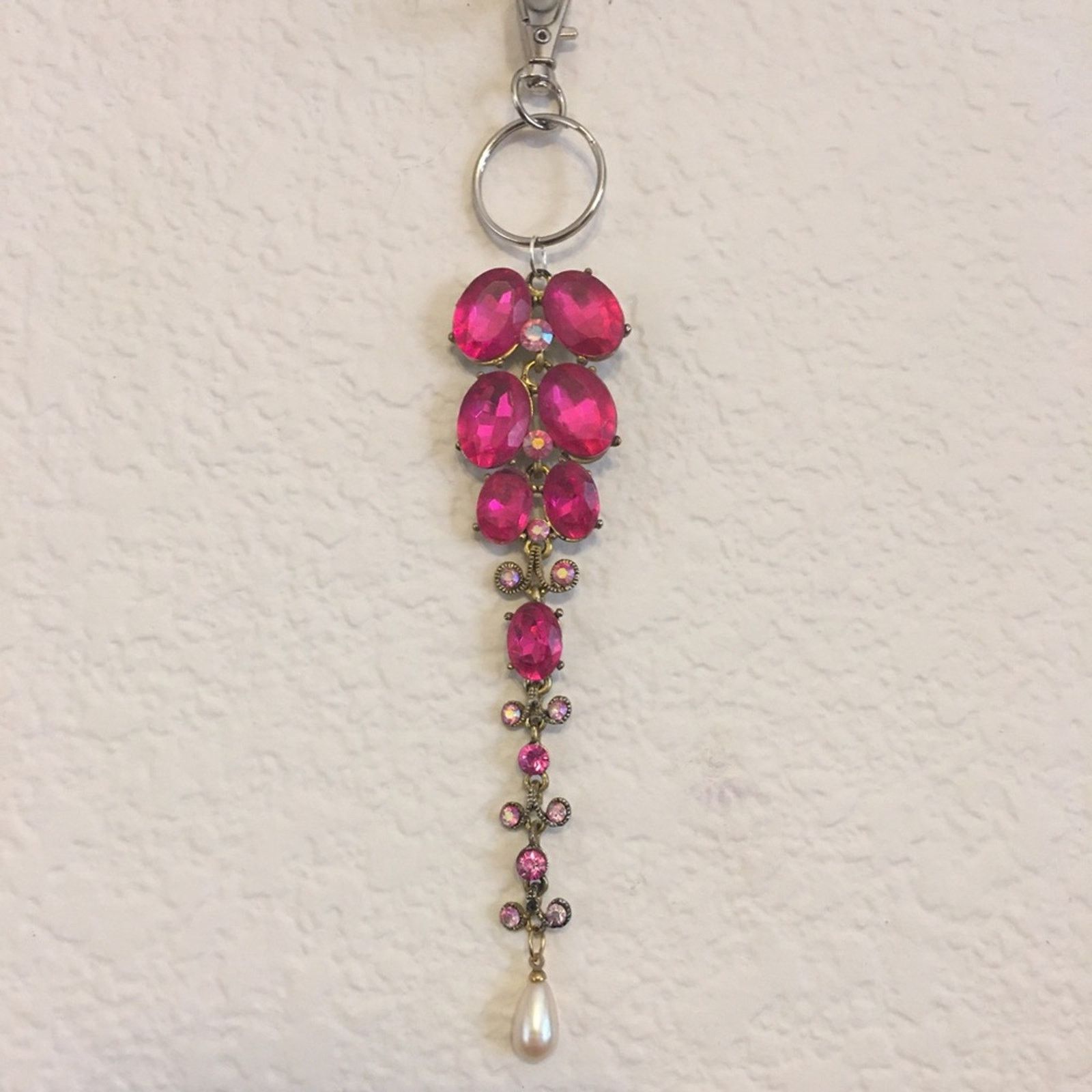 Handmade Vintage repurpose salvaged estate gem keychain Size ONE SIZE - 1 Thumbnail