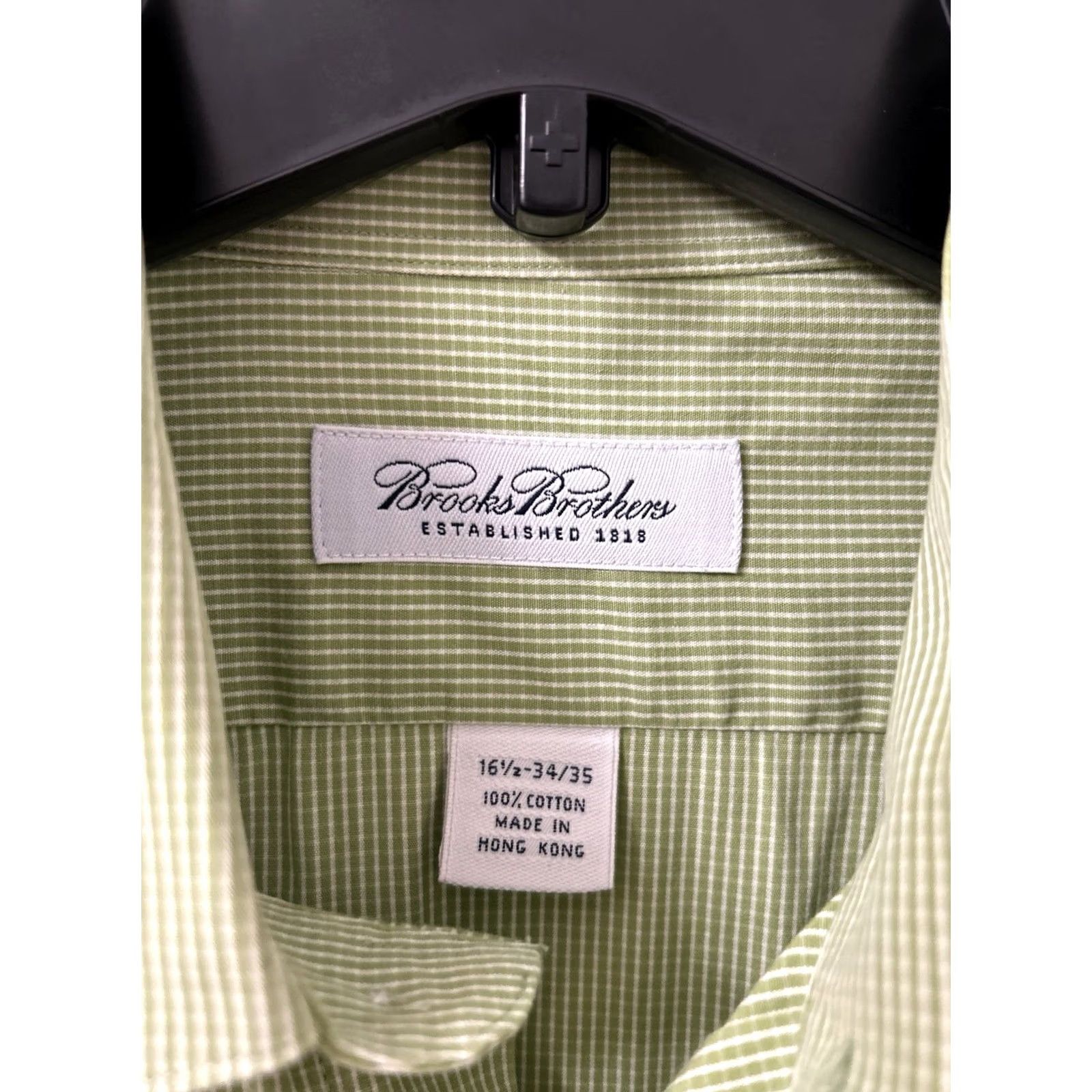 Brooks Brothers Brooks Brothers Shirt Mens 16.5 Green Gingham Button Up Long Sleeve Dress Shirt Size US XL / EU 56 / 4 - 6 Thumbnail