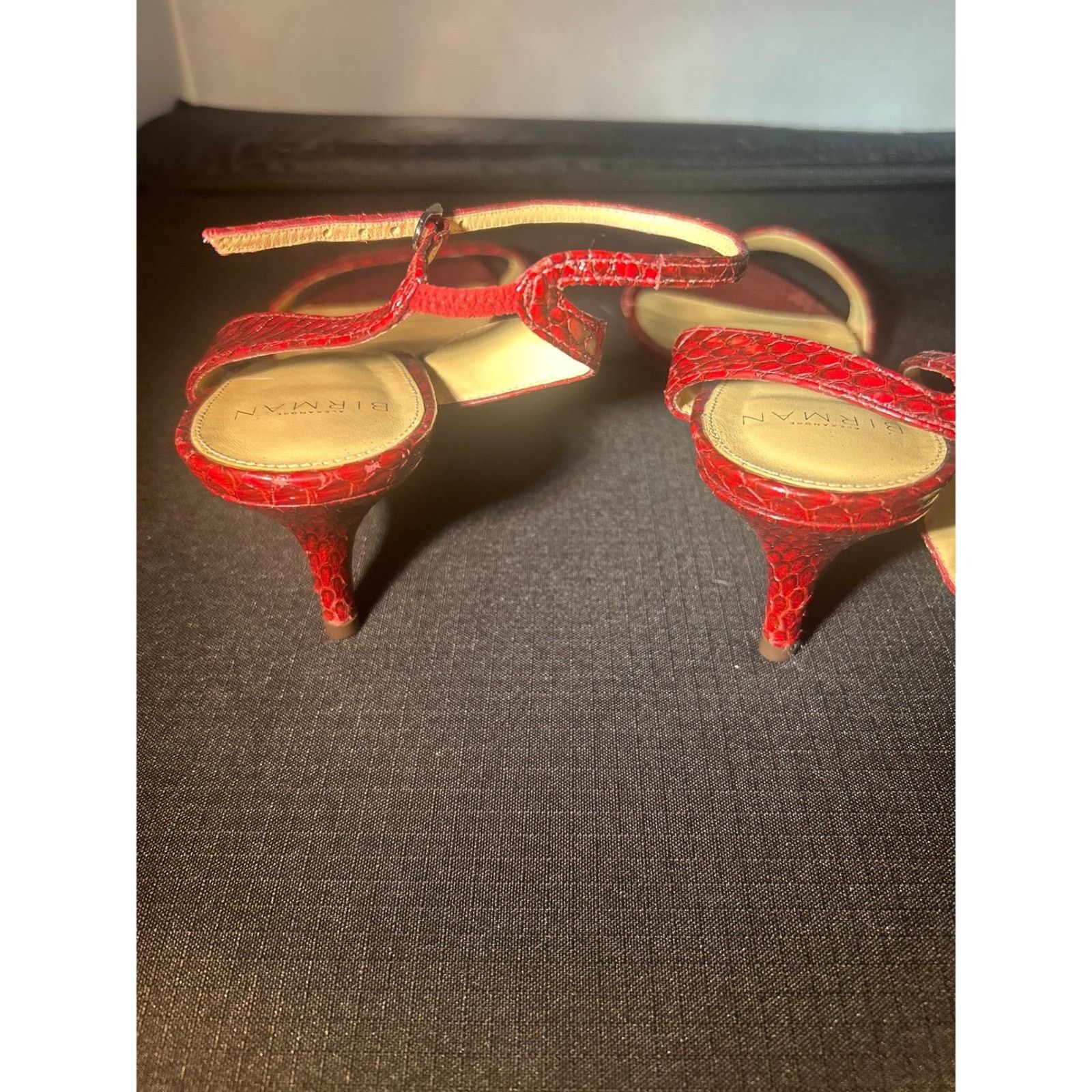 Alexandre Birman Alexandre Birman Red Snakeskin Embossed Leather Kitten 39 Size US 9 / IT 39 - 4 Thumbnail