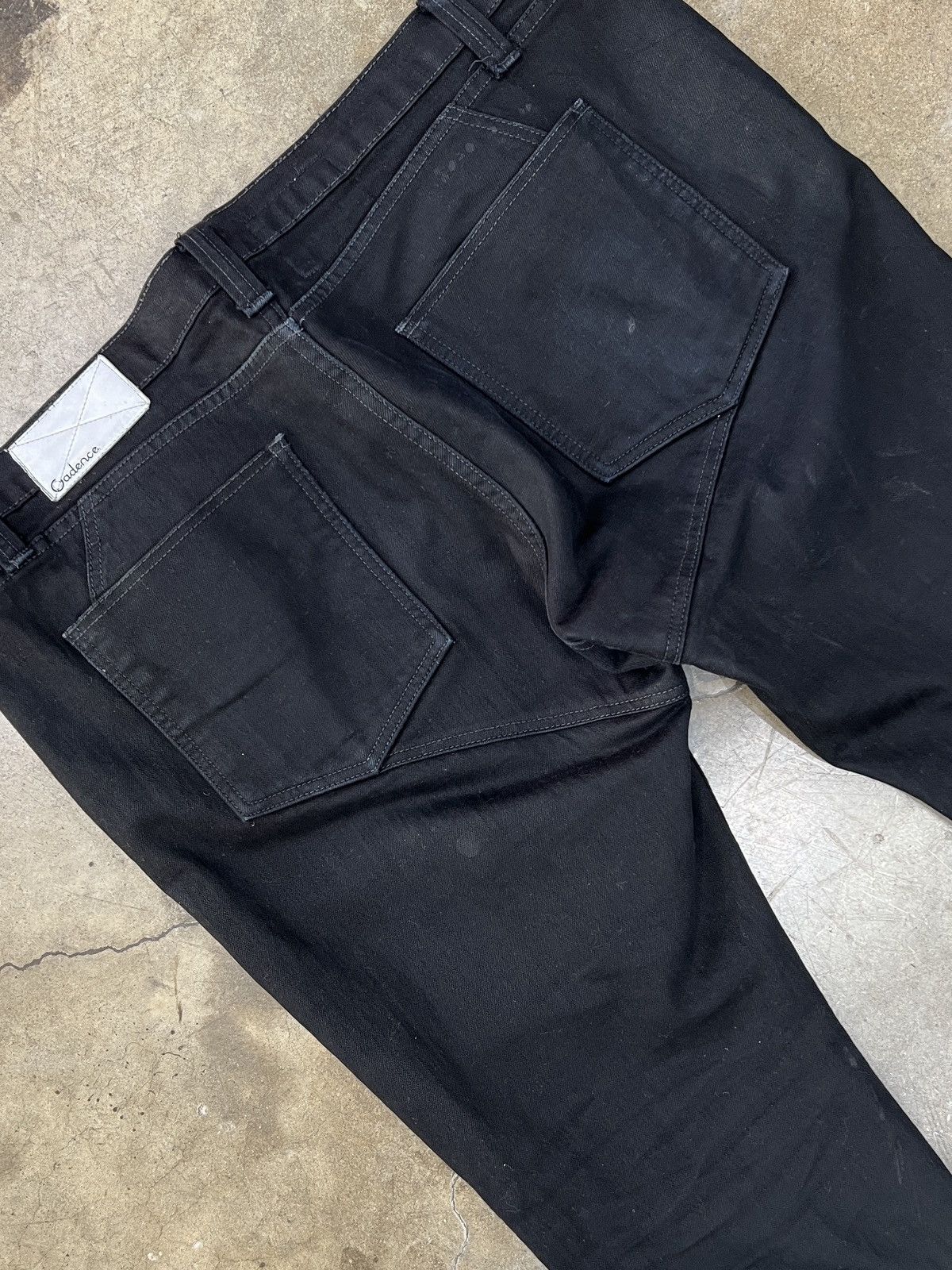 Vintage Cadence Cyclist Black Raw Stretch Denim Jean sz. 38 Size US 38 / EU 54 - 4 Thumbnail