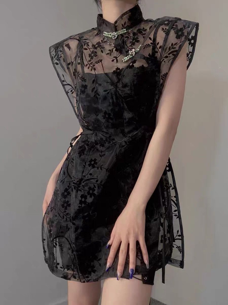 Other Sheer Modern Chinese-Inspired Overlay Dress – Size Large Size L / US 10 / IT 46 - 5 Thumbnail