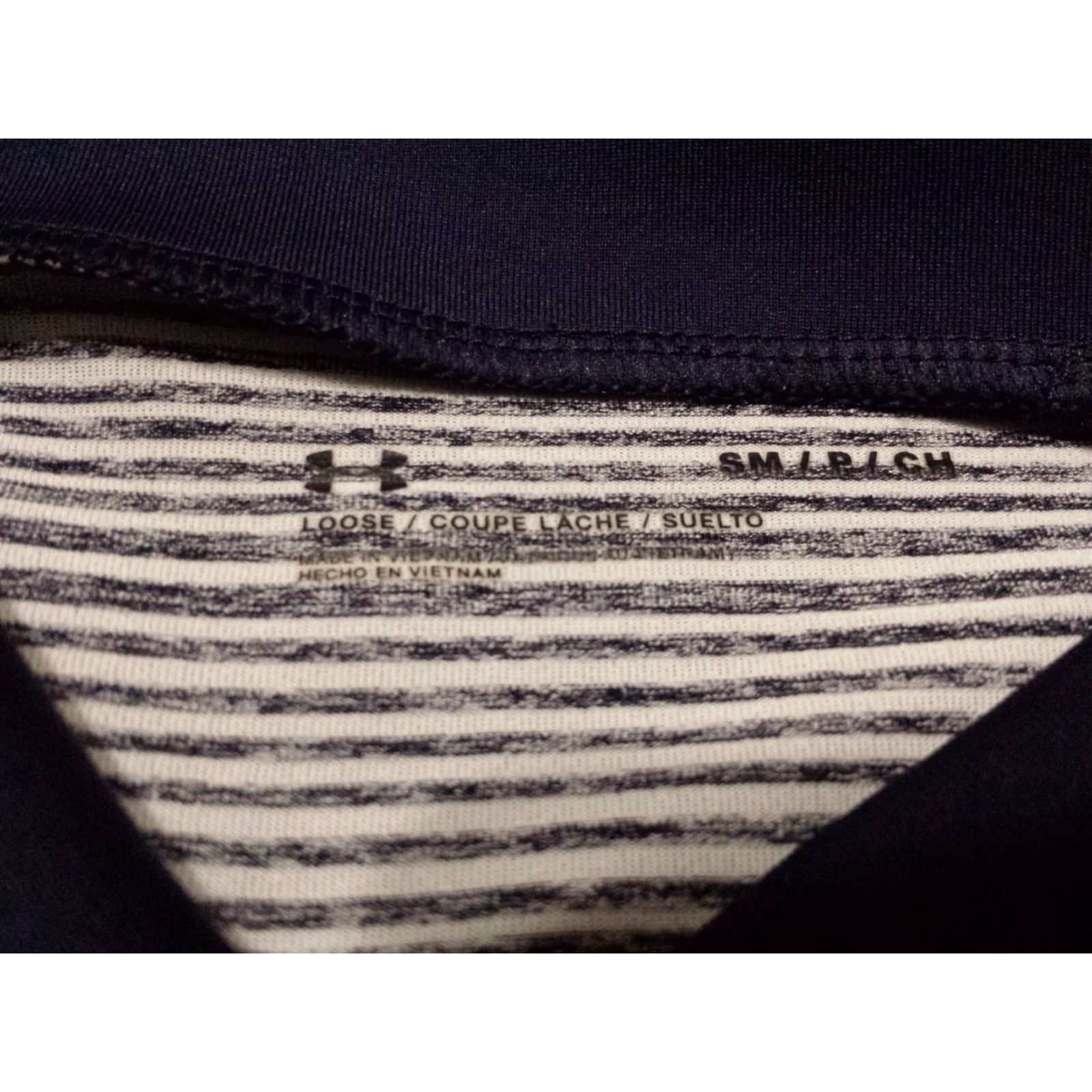 Under Armour Under Armour Womens Small Shirt L/S Blue Striped Mock Neck Nebraska Cornhusker Size S / US 4 / IT 40 - 6 Thumbnail