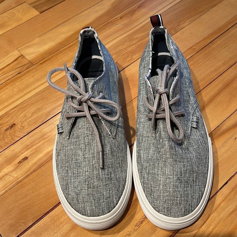 Ben Sherman Ben Sherman heather gray canvas white sidewall tie sneakers Size US 7 / EU 40 - 1 Thumbnail