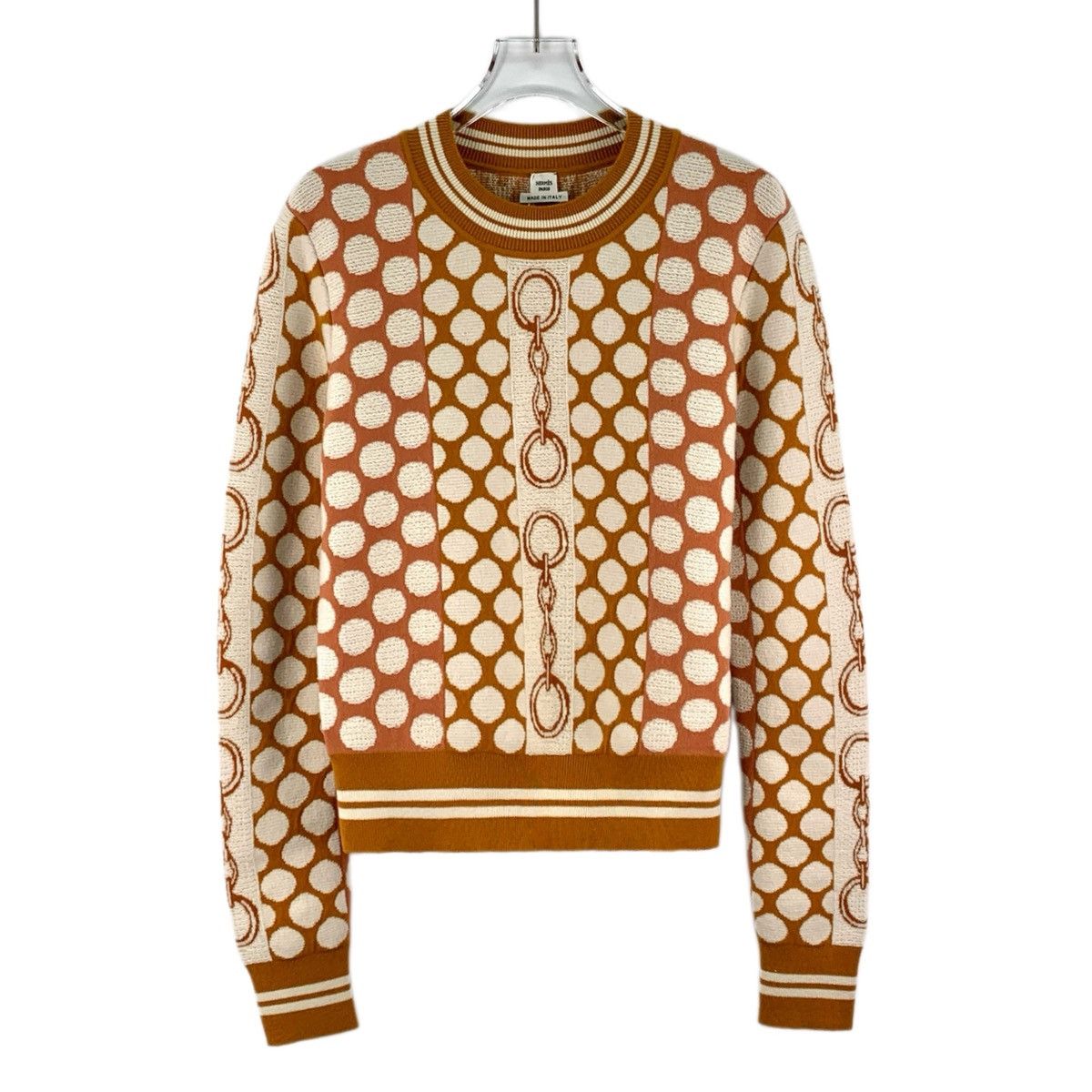 Hermes Hermes Brown Wool Long Sleeve Knit Sweater K26WX Size S / US 4 / IT 40 - 1 Thumbnail