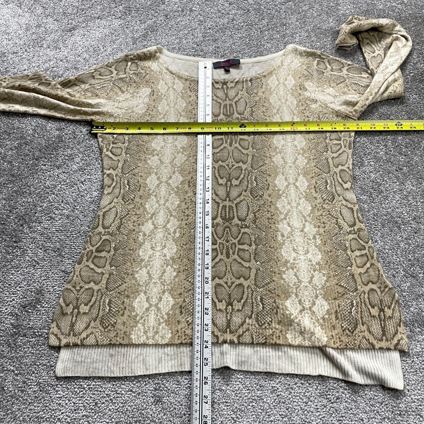 Vintage Marled Blouse Womens Large Brown Snake Skin Acrylic Long Sleeve Boat Neck Casual Size L / US 10 / IT 46 - 7 Thumbnail