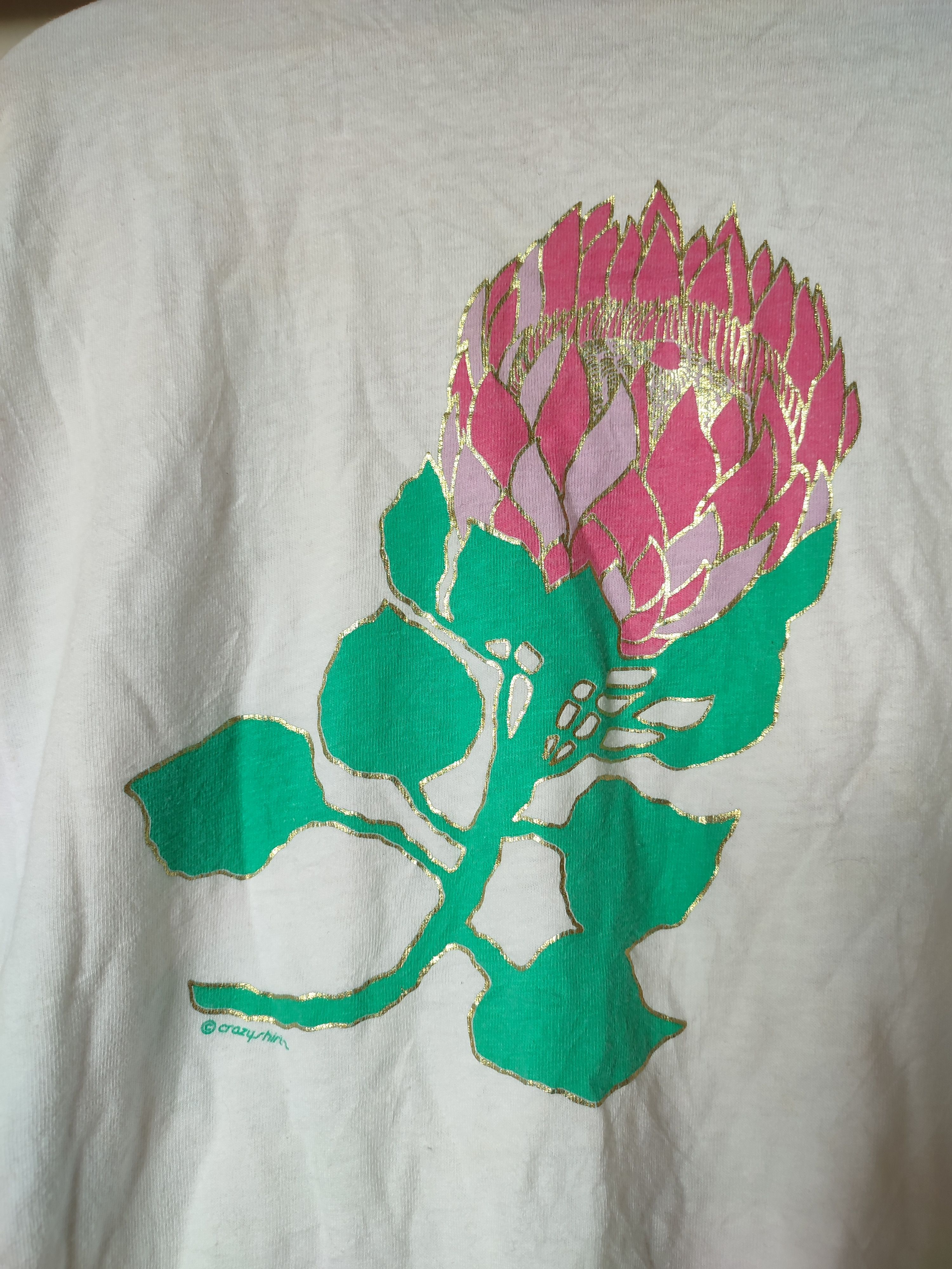 Vintage 💥80s Crazy Shirt Hawaii Flower Vintage Tees Size US L / EU 52-54 / 3 - 6 Thumbnail