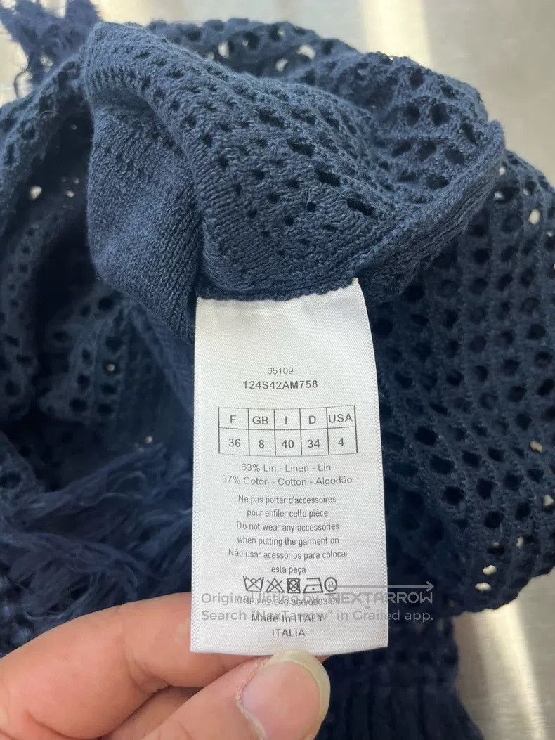Dior Dior Dark blue hem tassel hollow slogan letter logo knitte Size XS / US 0-2 / IT 36-38 - 4 Thumbnail