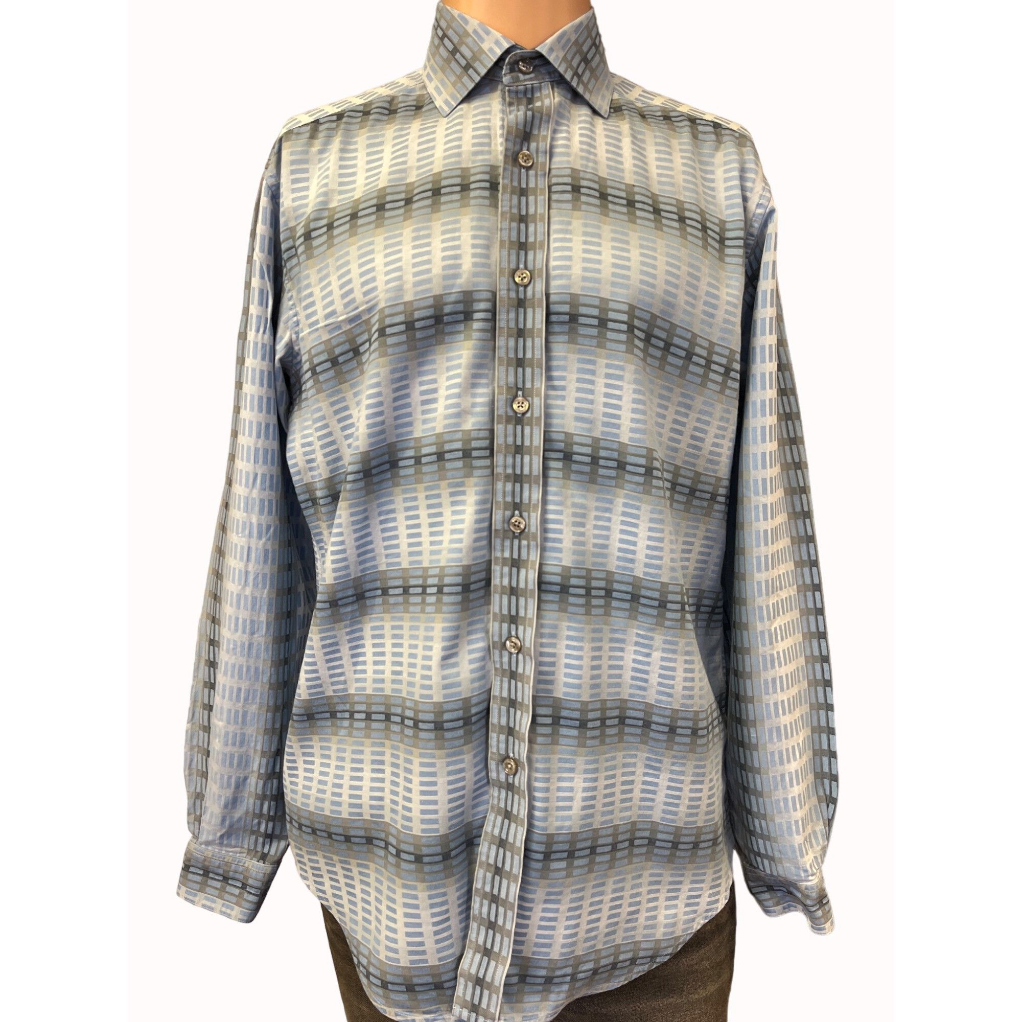 Robert Graham Robert Graham Men's Blue Geometric Button Up Shirt Size S SK Size US S / EU 44-46 / 1 - 1 Thumbnail