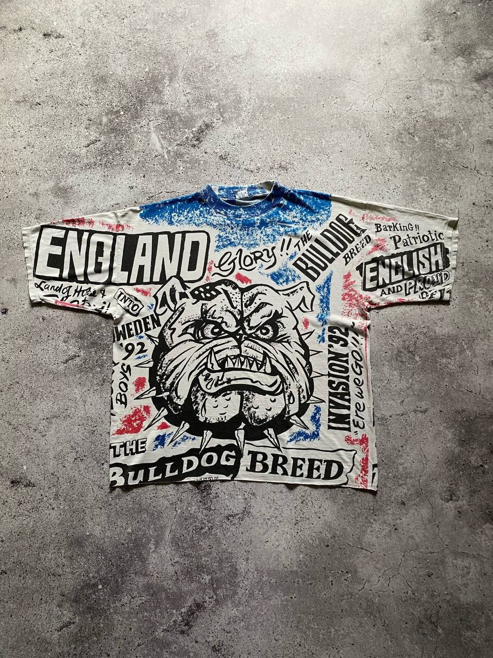 Japanese Brand × Vintage VINTAGE THE BULLDOG BREED ENGLAND SKINHEADS OVER PRINT TEE Size US L / EU 52-54 / 3 - 4 Thumbnail