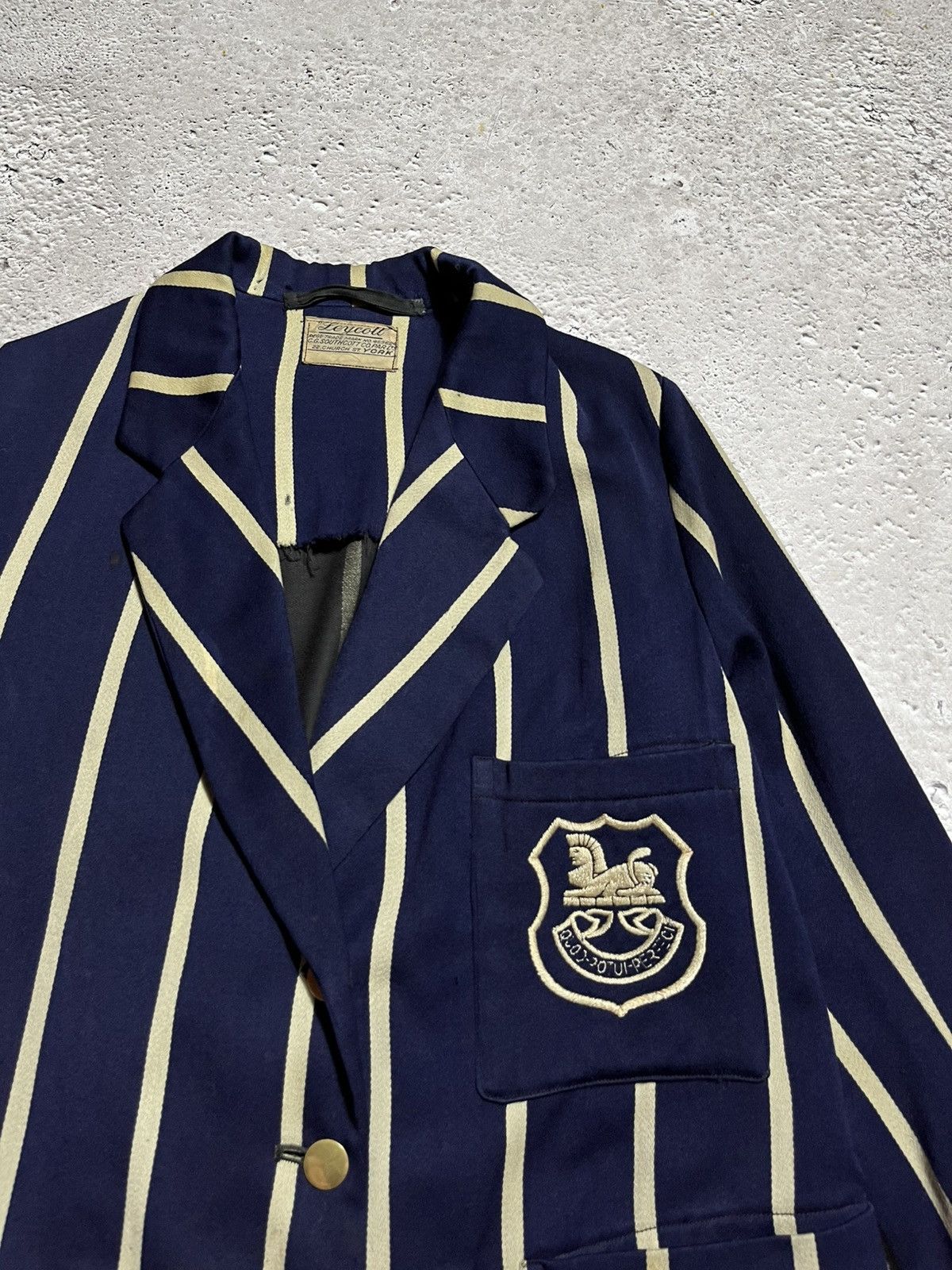 Japanese Brand × Vintage Vintage Striped School Blazer Leycott York UK with Crest Size S / US 4 / IT 40 - 2 Thumbnail