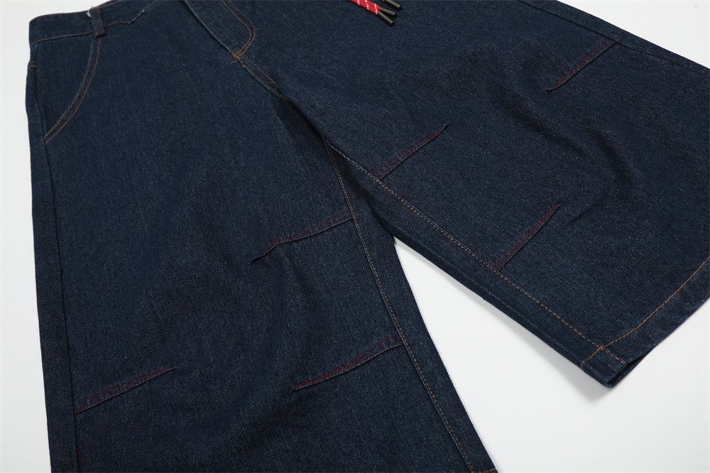 Japanese Brand × Vintage Men's loose handsome wide-leg embroidered denim shorts Size US 32 / EU 48 - 5 Thumbnail