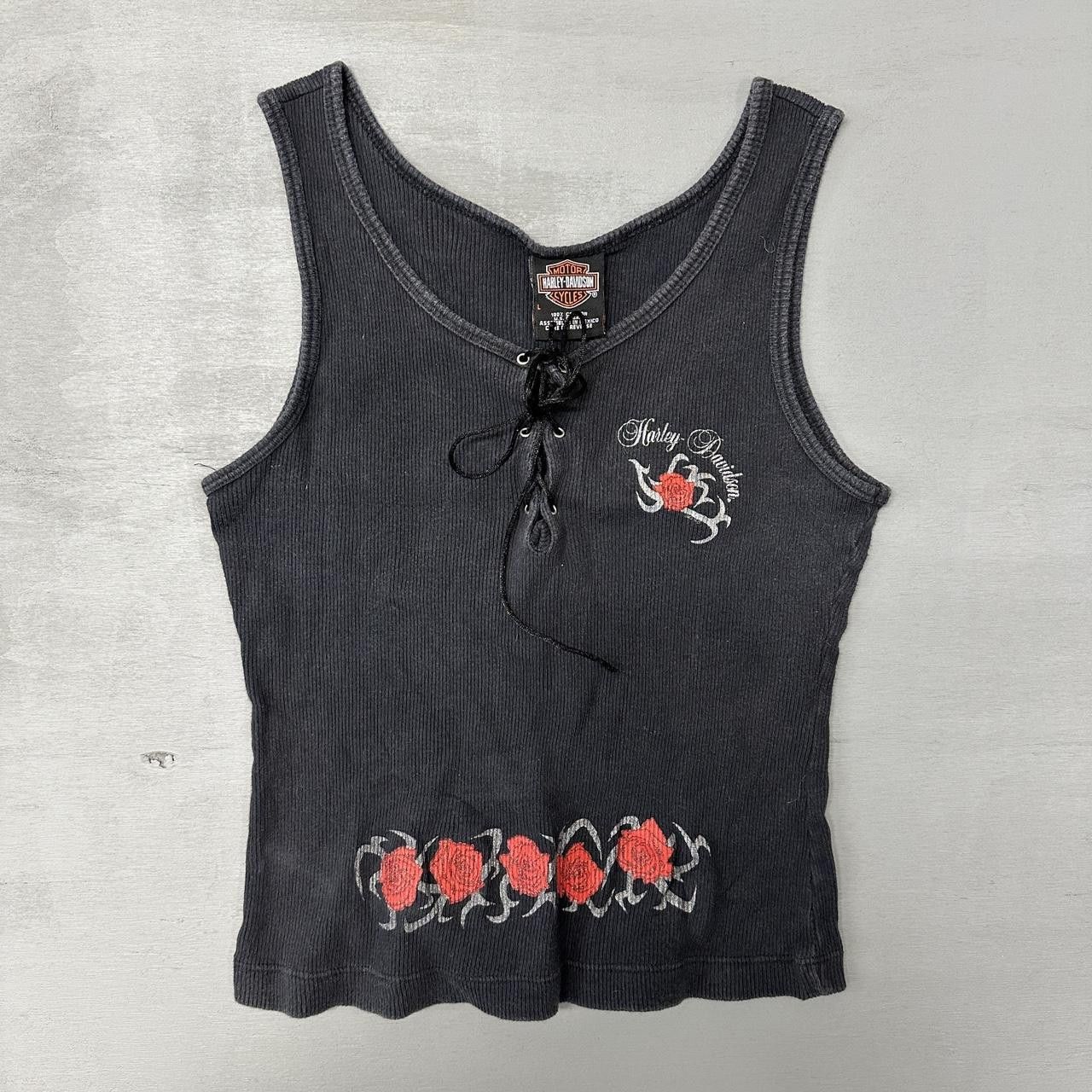 Harley Davidson Y2K Harley Davidson Lace Up Tank Top Women’s Large Size L / US 10 / IT 46 - 1 Thumbnail