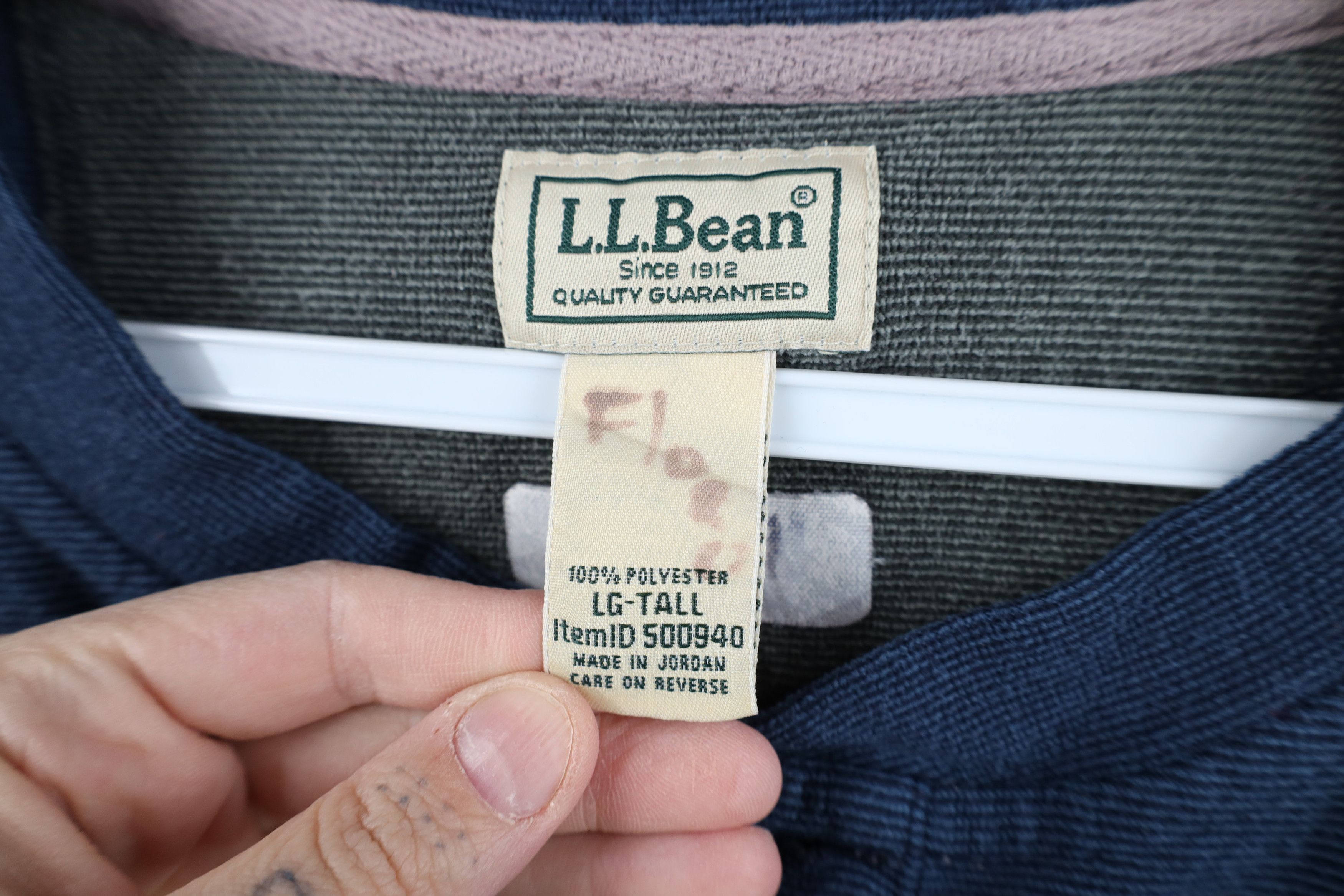 L.L. Bean Vintage LL Bean Fleece Long Sleeve Henley T-Shirt Blue Size US L / EU 52-54 / 3 - 6 Thumbnail