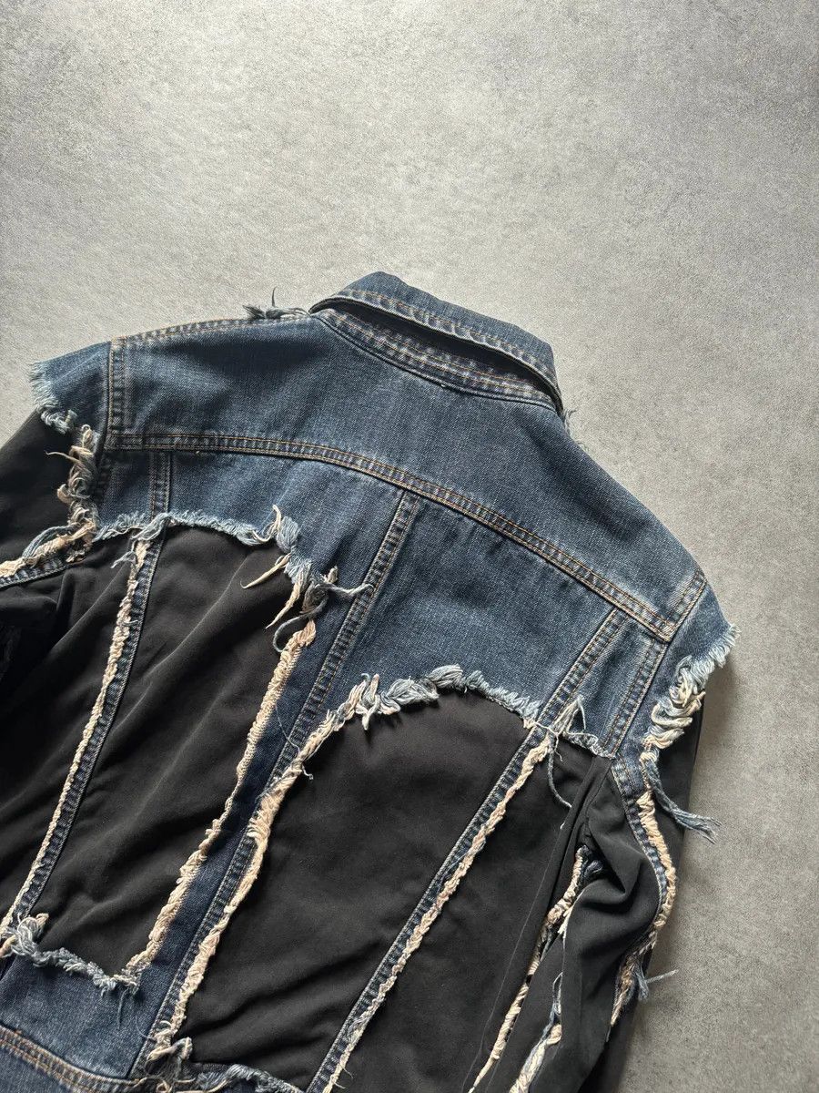 Designer × Vintage 2000s Plein Sud Distressed Hybrid Denim Jacket Size XS / US 0-2 / IT 36-38 - 4 Thumbnail