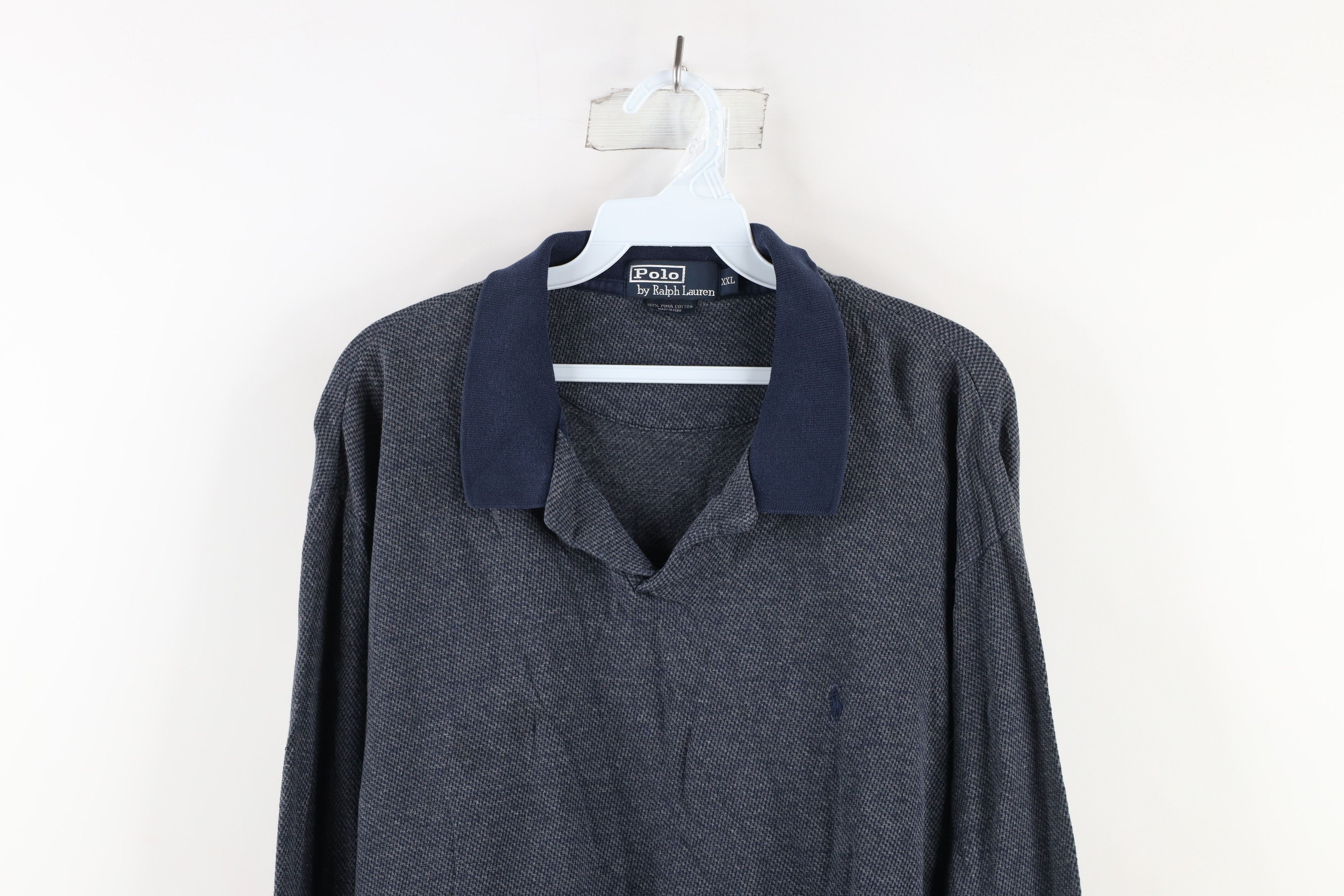 Ralph Lauren Vintage 90s Ralph Lauren Knit Long Sleeve Rugby Polo Shirt Size US XXL / EU 58 / 5 - 2 Thumbnail