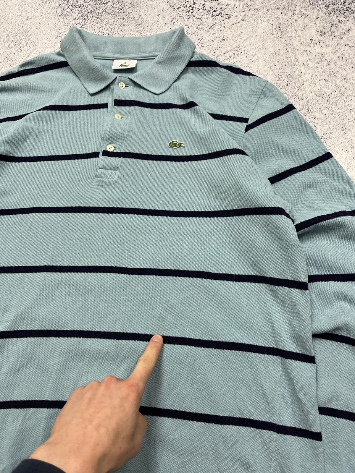Lacoste × Vintage Vintage Lacoste Blue Rugby Long Sleeve Striped 90s Mini Logo Size US L / EU 52-54 / 3 - 6 Thumbnail
