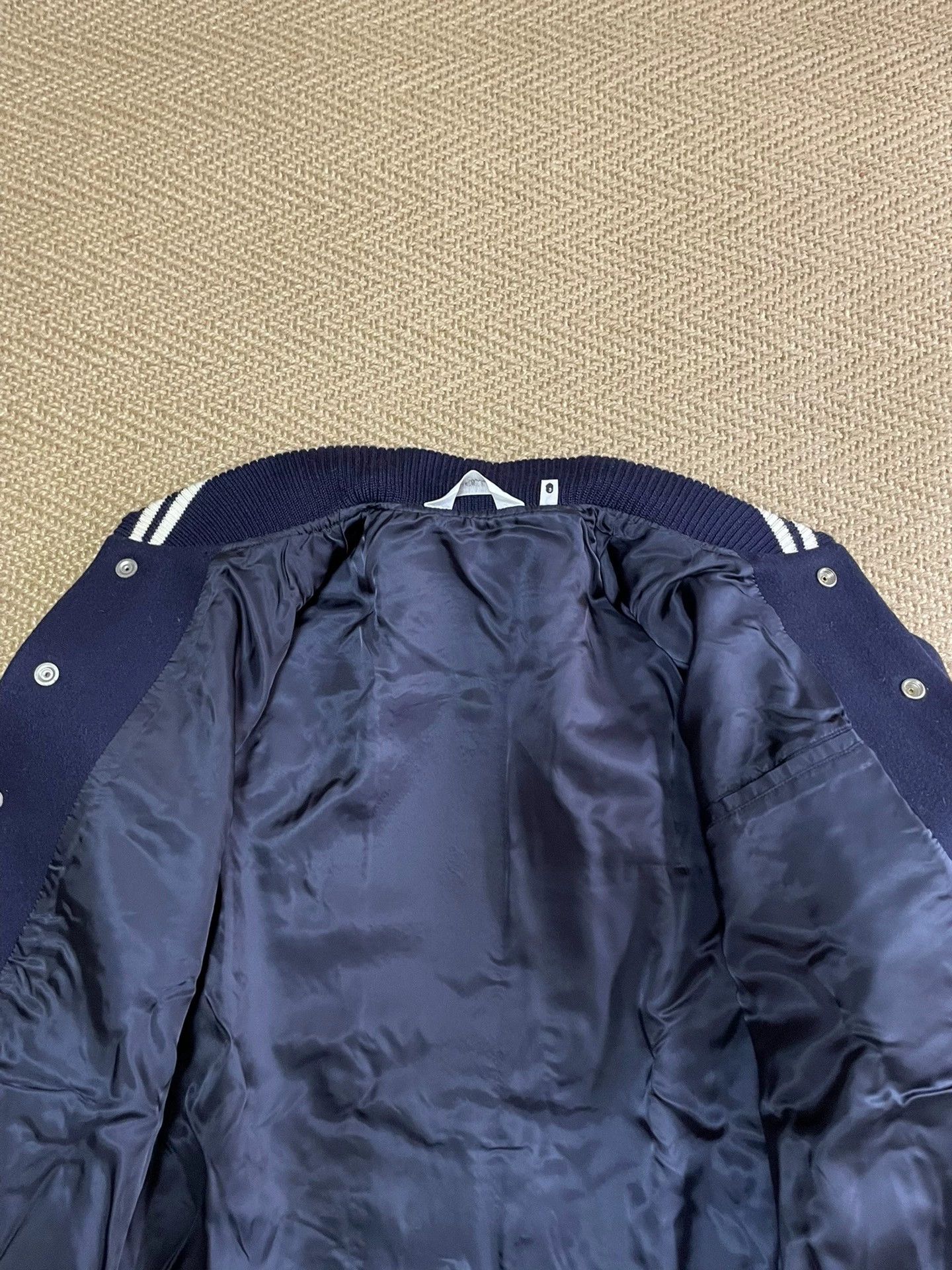 Bape BAPE Ape Head Embr Wool Baseball Jkt Navy S NIGO Size US S / EU 44-46 / 1 - 6 Thumbnail