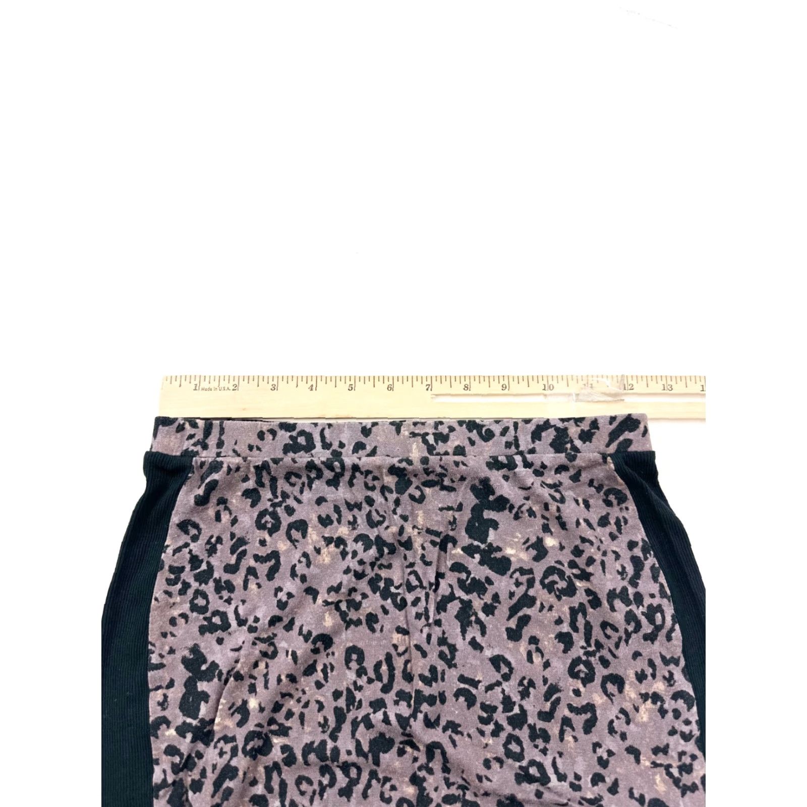 Vintage Trouve Skirt Womens XS Purple & Black Leopard Print Elastic Waist Short Straight Pencil Size 26" / US 2 / IT 38 - 7 Thumbnail
