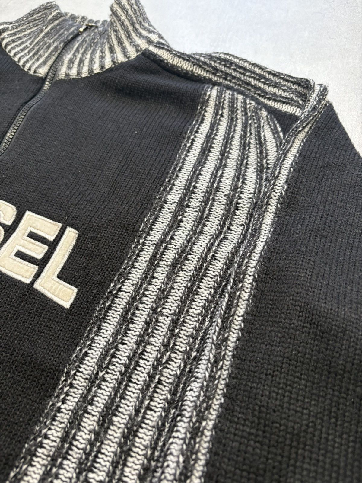 Diesel Vintage Diesel Knit Zip Up Sweater Jacket Bog Logo Opium Y2K Size US XL / EU 56 / 4 - 5 Thumbnail