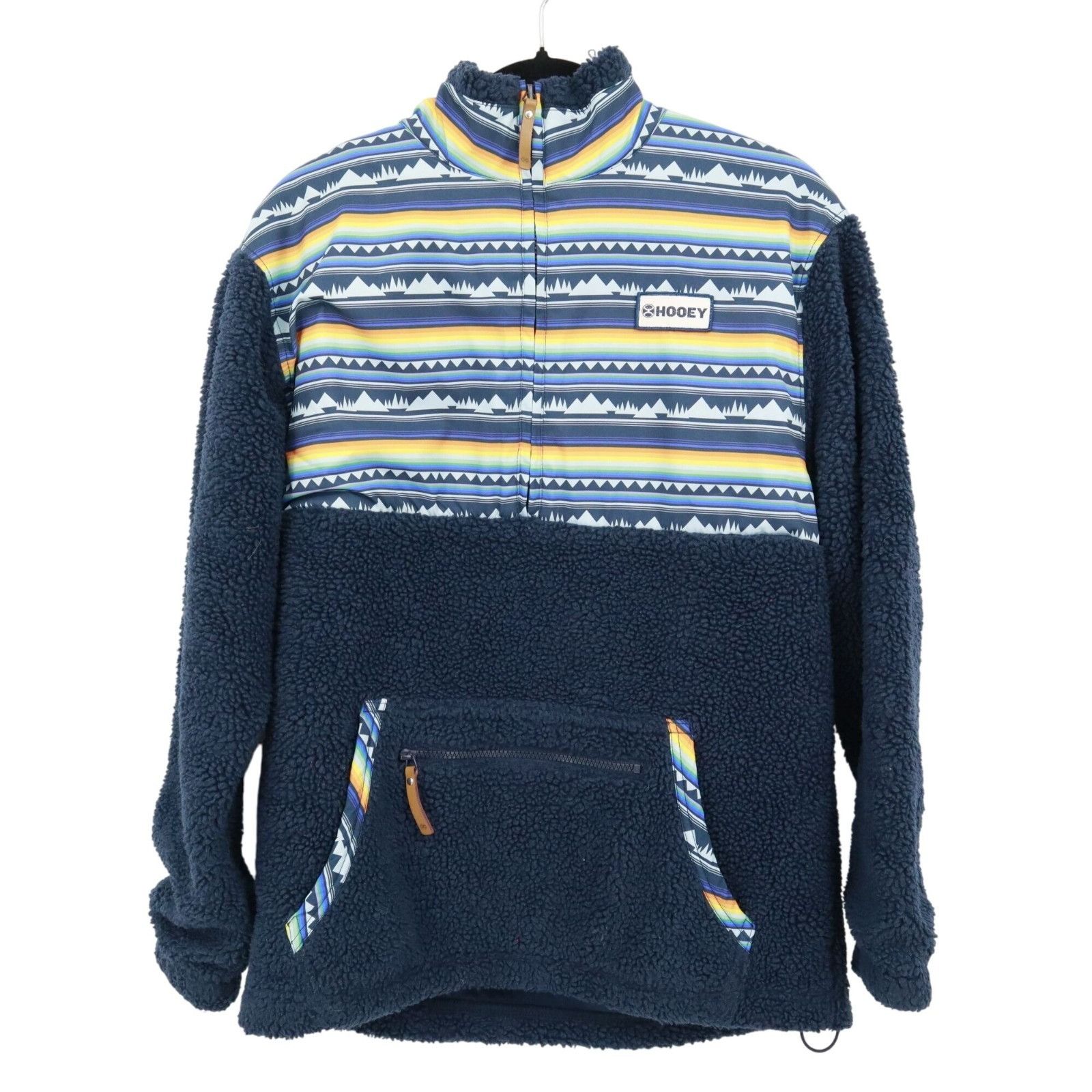 Other Hooey Sherpa Pullover Jacket Mens S Navy Boho Western Aztec Size US S / EU 44-46 / 1 - 1 Thumbnail