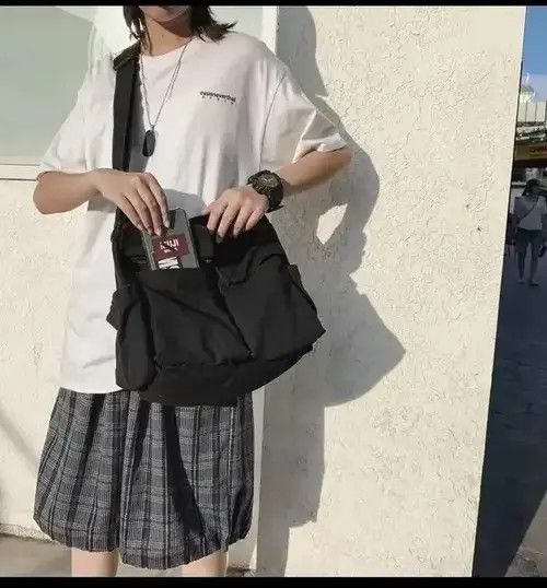 Japanese Brand Casual Canvas Messenger Bag Size ONE SIZE - 4 Thumbnail