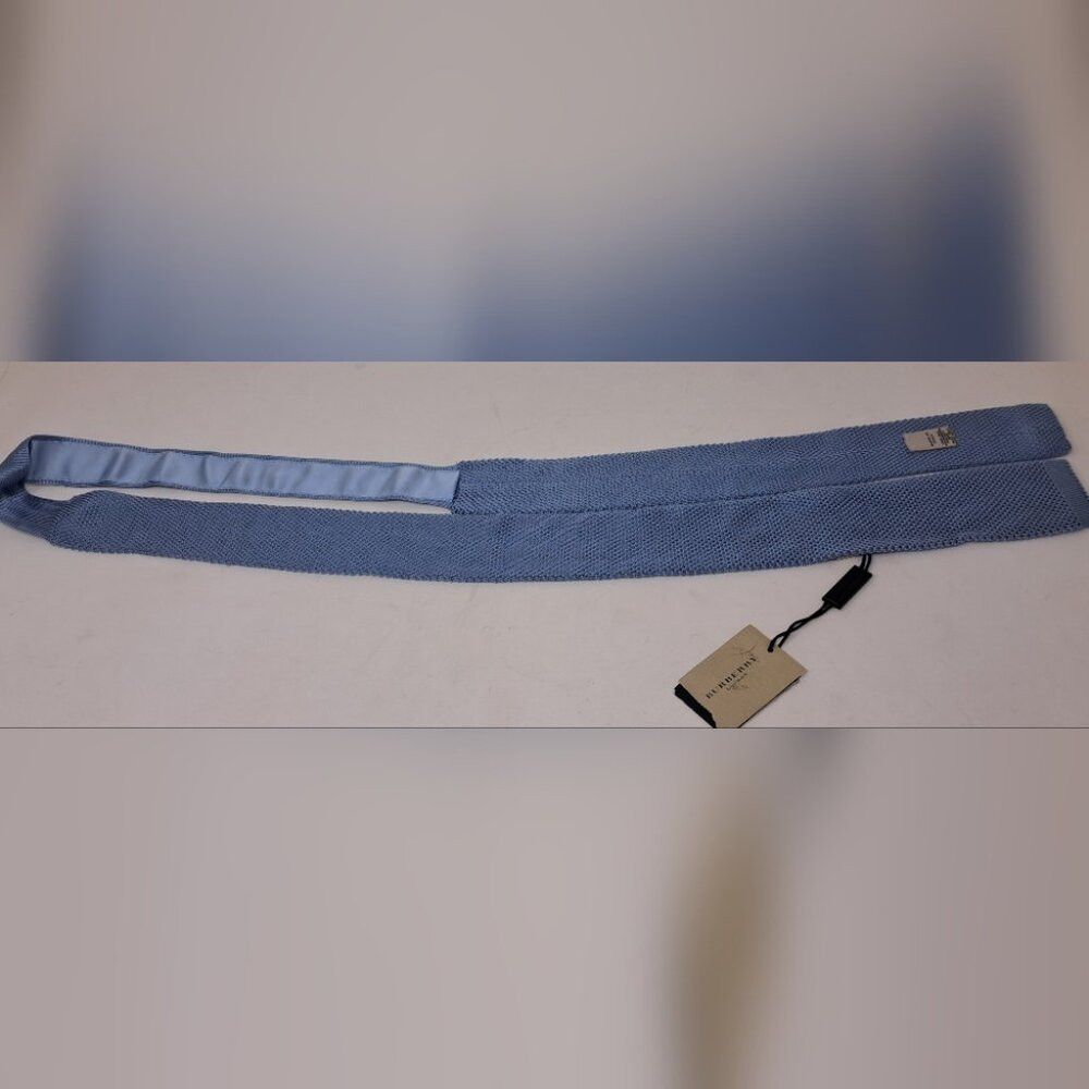 Burberry Burberry Men's 100% Silk Square Tie Slim Fit Light Sky Blue Size ONE SIZE - 5 Thumbnail