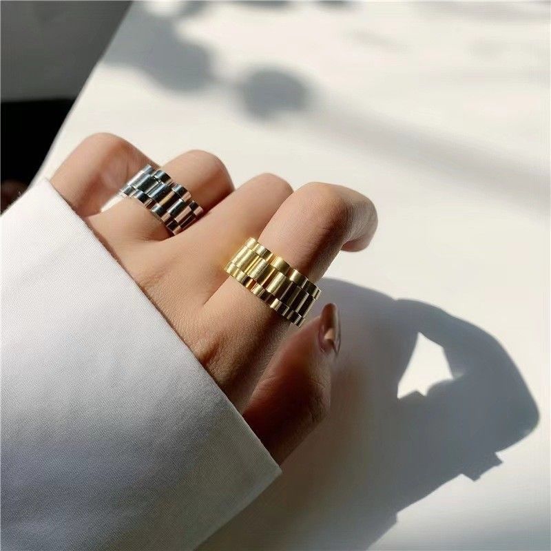 Jewelry Retro Jewelry Rings Open Size Chrome Ring (Size 7-13) Size ONE SIZE - 3 Thumbnail