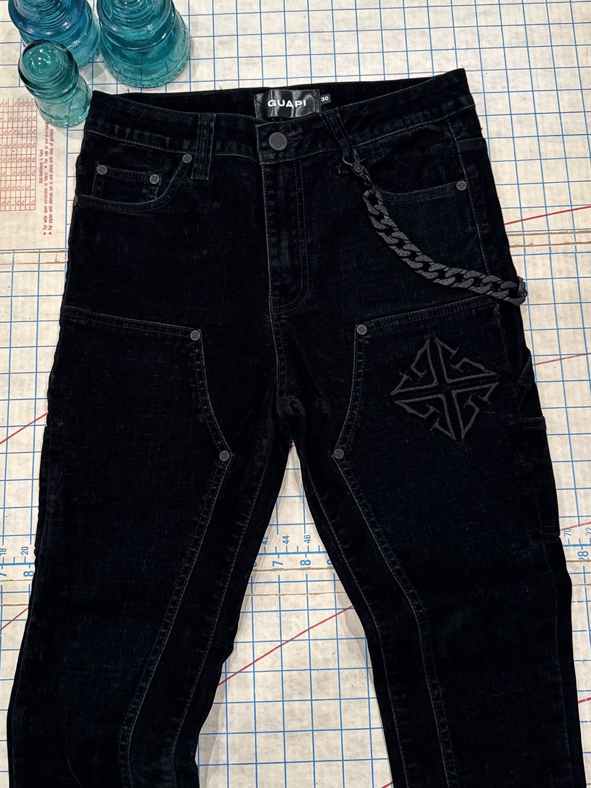 GUAPI Guapi Velour Double Knee Pants Black Mens Size 30 Stacked Size US 30 / EU 46 - 4 Thumbnail