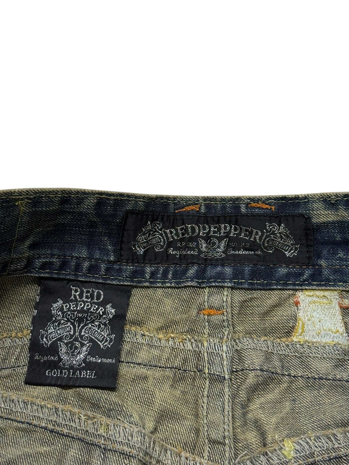 Le Grande Bleu (L.G.B.) Flared Jeans Red Pepper Faded Stretch Low Rise Boot Cut Size US 31 - 23 Thumbnail