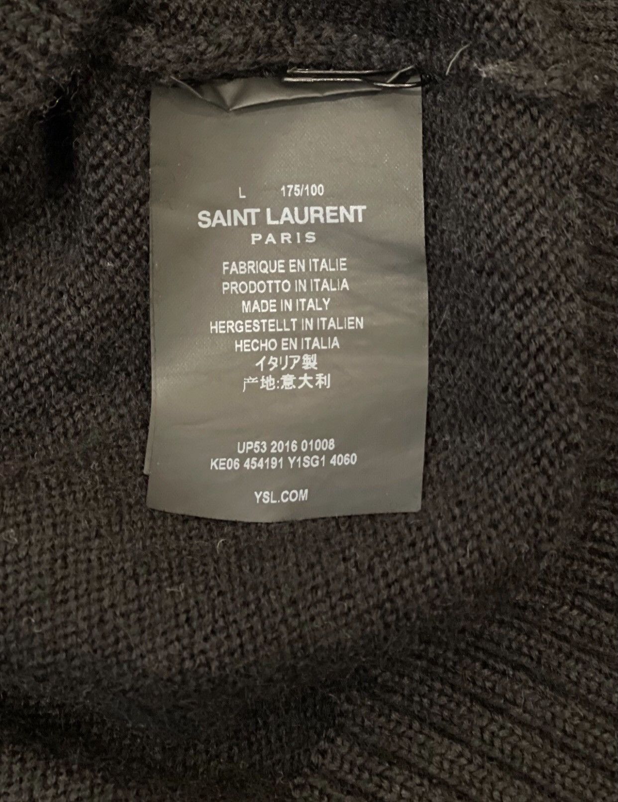 Saint Laurent Paris × Yves Saint Laurent Saint Laurent Paris SLP Black Shark Neck Hoodie Sweater Size US L / EU 52-54 / 3 - 4 Thumbnail