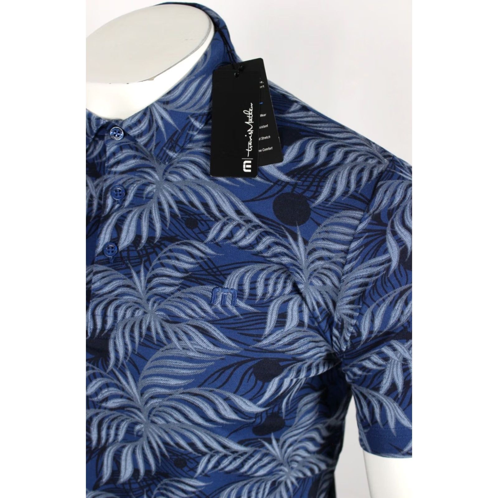 TravisMathew Travis Mathews Men's Mountain Down Golf Polo Short Sleeve Shirt S Small Blue Size US S / EU 44-46 / 1 - 3 Thumbnail
