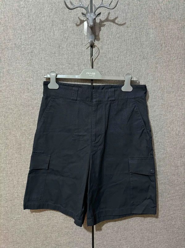Prada Prada Black Cotton Logo Embroidered Men's Shorts Size US 26 / EU 42 - 1 Thumbnail