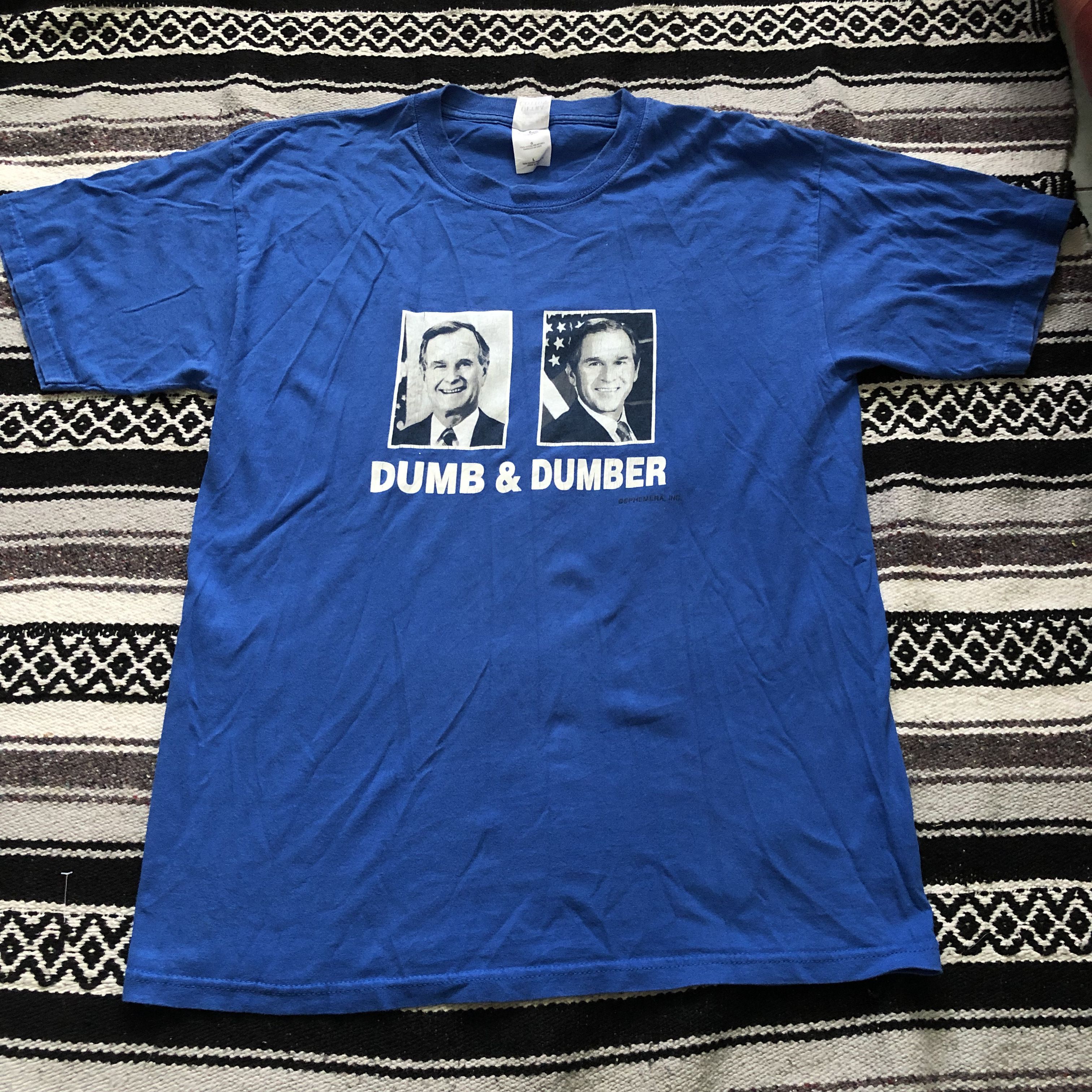 Gildan Vintage President Bush Dumb & Dumber Parody Political shirt Size US L / EU 52-54 / 3 - 2 Thumbnail