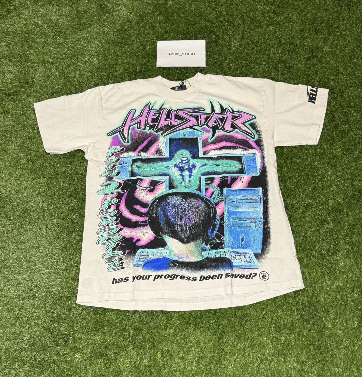 image of Hellstar Online Tee in White, Men's (Size XL)