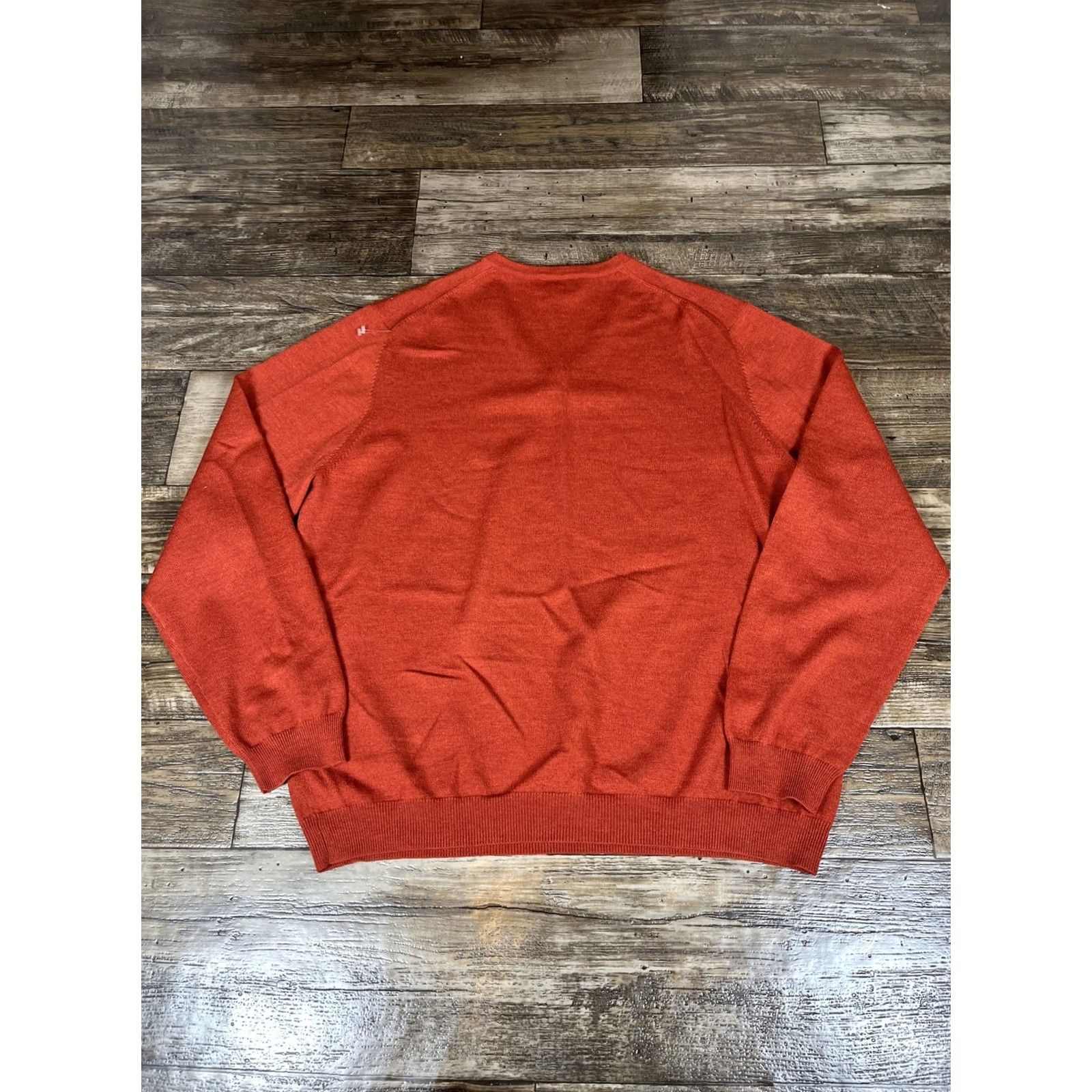 Brooks Brothers Brooks Brothers V-Neck Sweater Mens XL Merino Wool Burnt Orange Pullover Knit Tight-Knit Regular Long Sleeve Size US XL / EU 56 / 4 - 6 Thumbnail