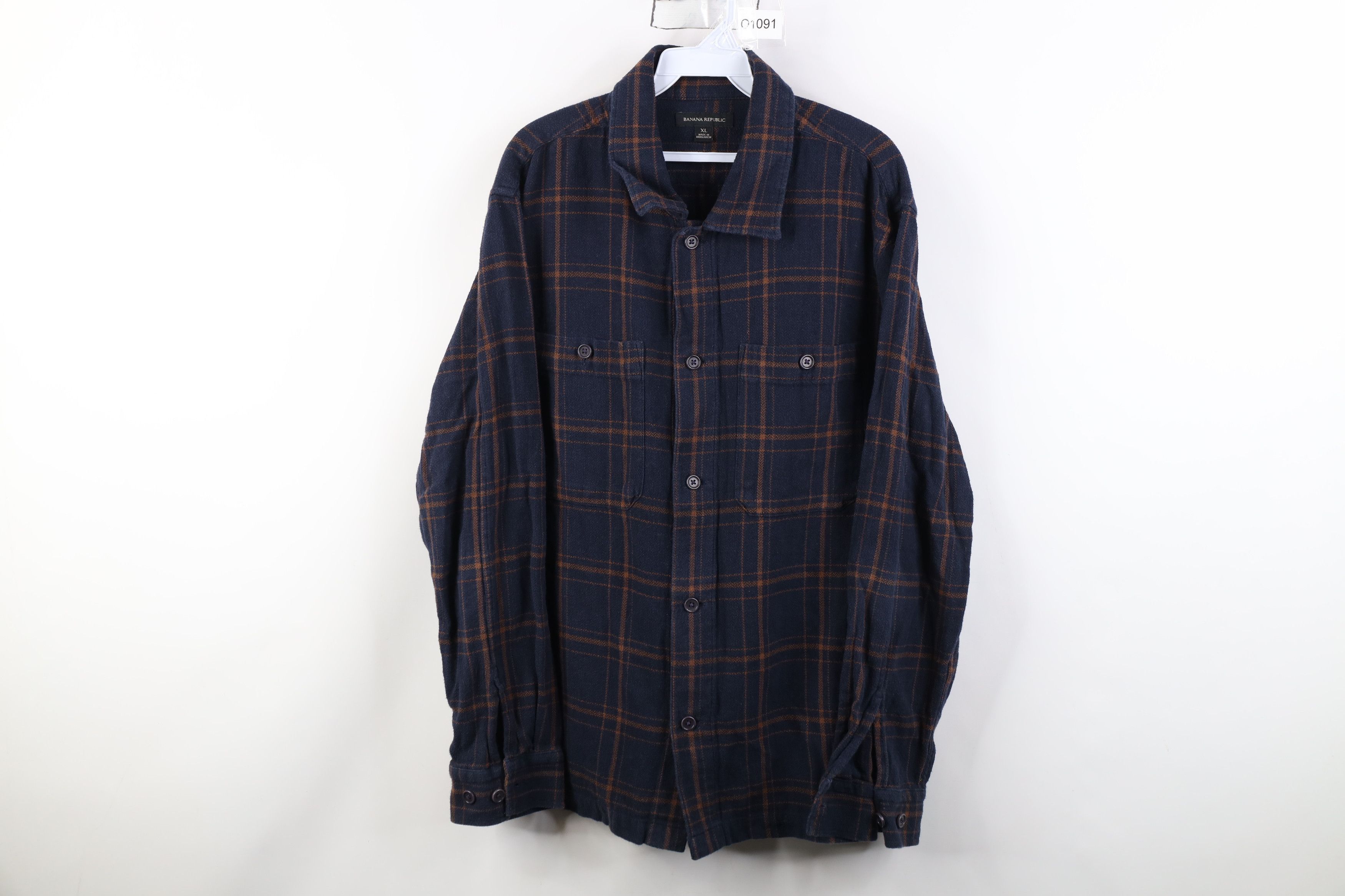 Banana Republic Banana Republic Pocket Flannel Collared Button Shirt Plaid Size US XL / EU 56 / 4 - 1 Thumbnail