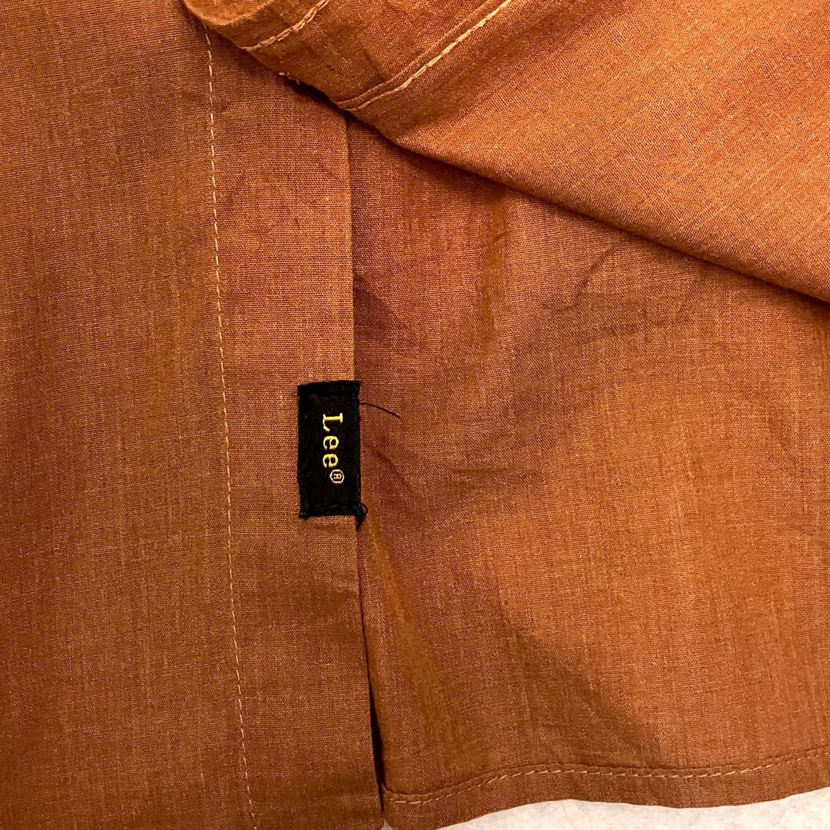 Lee Lee Shirt Mens Large Rust Orange Long Sleeve Regular Fit Cotton Blend Size US L / EU 52-54 / 3 - 5 Thumbnail