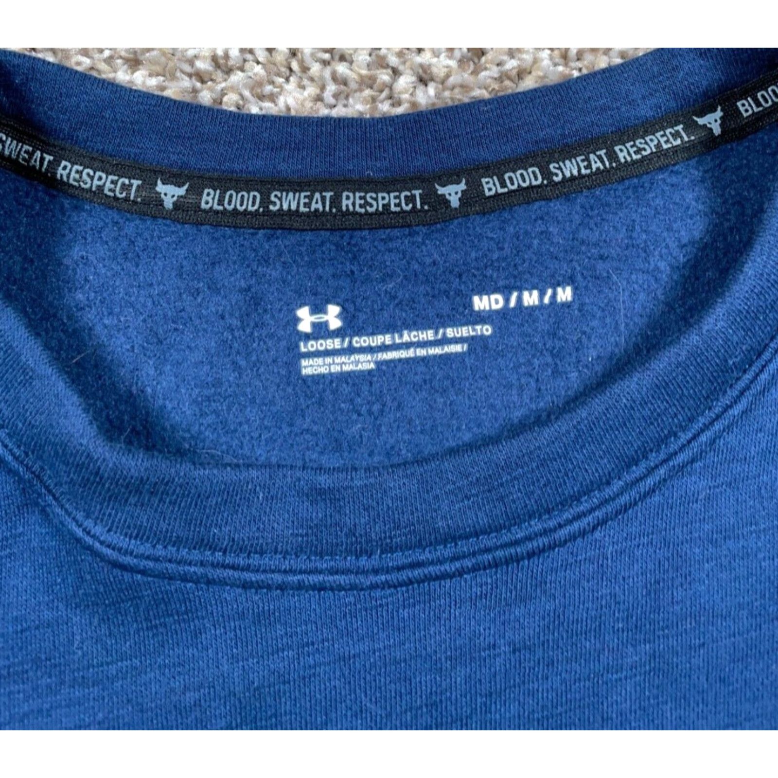 Under Armour Under armour The Rock Sweatshirt Women's Medium Blue Loose Fit Drawstring Waist Size M / US 6-8 / IT 42-44 - 4 Thumbnail