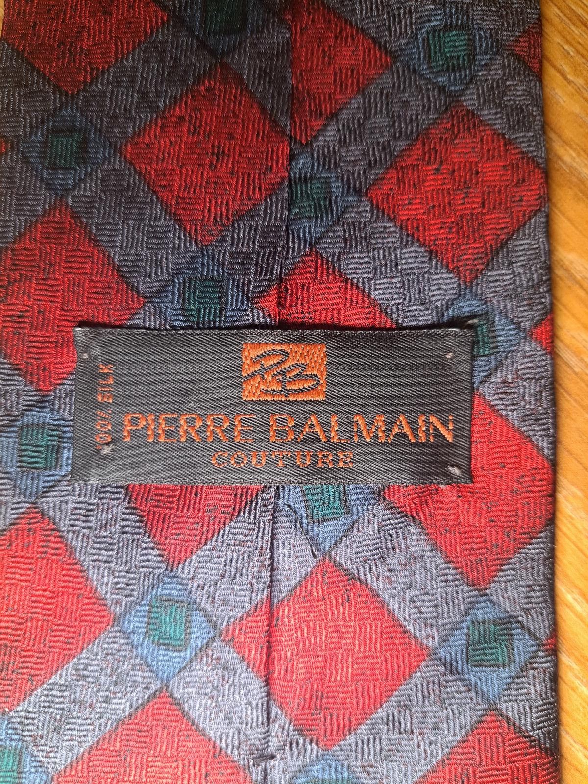 Pierre Balmain Pierre Balmain Couture Silk Tie Red Geometric Wide Size ONE SIZE - 2 Thumbnail