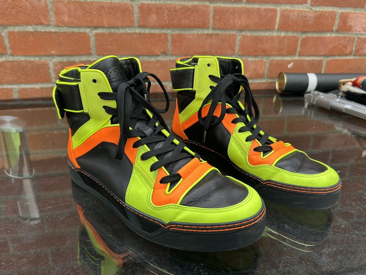 Gucci Gucci Neon Leather Sneakers Size UK9 Size US 9 / EU 42 - 1 Thumbnail