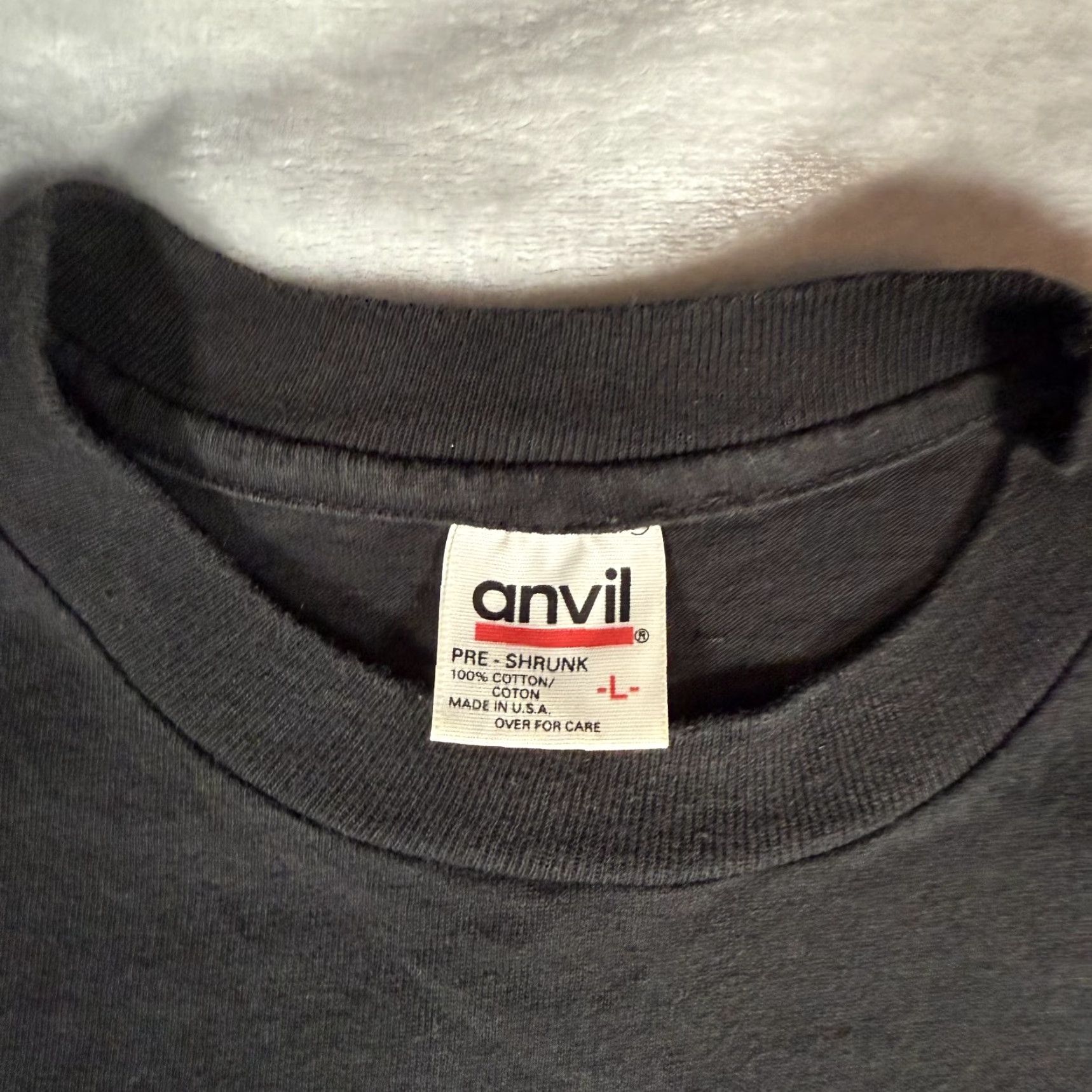 Vintage VINTAGE Men's Cotton T-Shirt Slim Fit Short Sleeve Crew Neck Funny 90s Black Made in USA Size US L / EU 52-54 / 3 - 5 Thumbnail