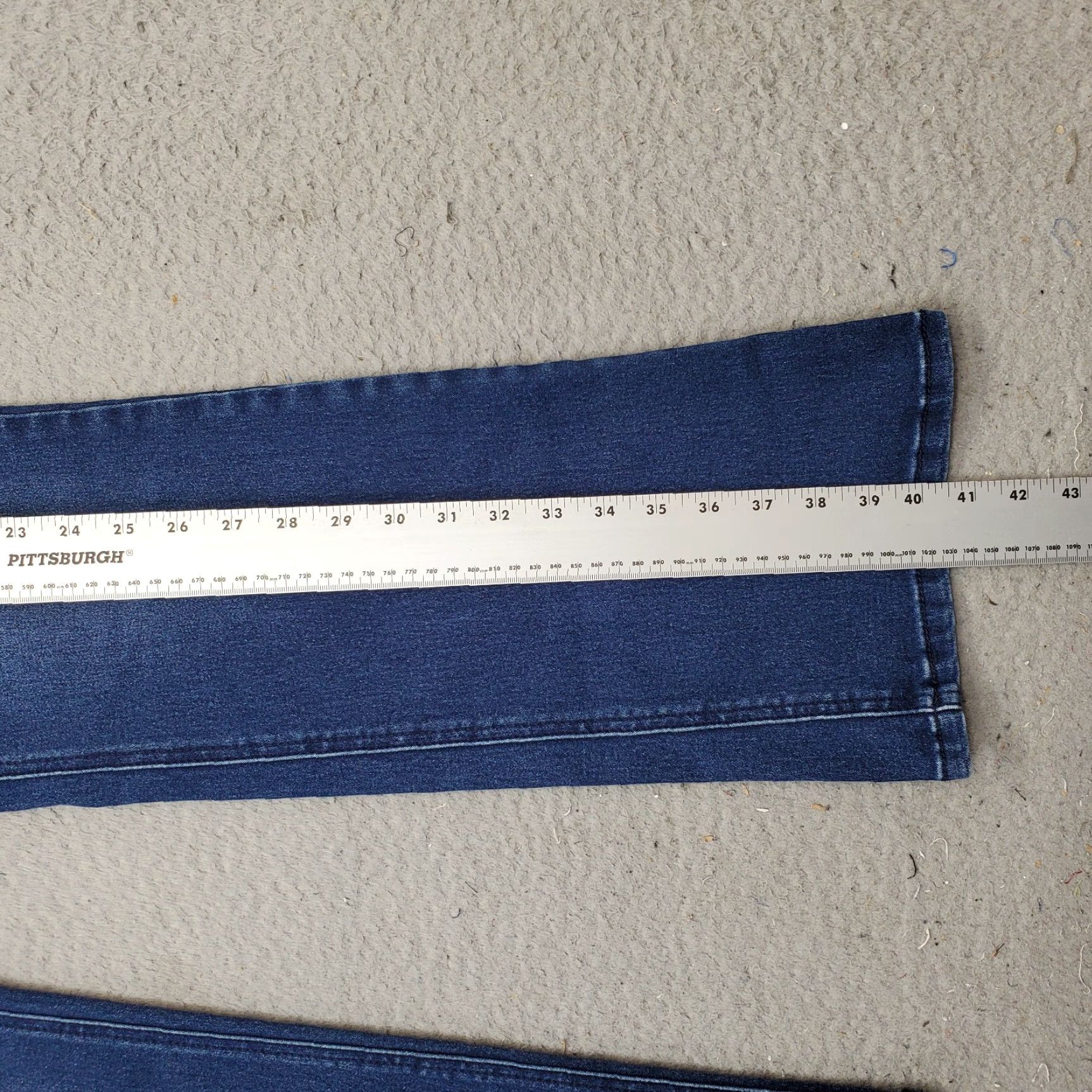 Denime DG2 Faded Whiskered Bootcut Jeans Womens Size 10 Blue Denim Medium Wash Stretch Jeans Womens Mens? Size 32" / US 10 / IT 46 - 3 Thumbnail