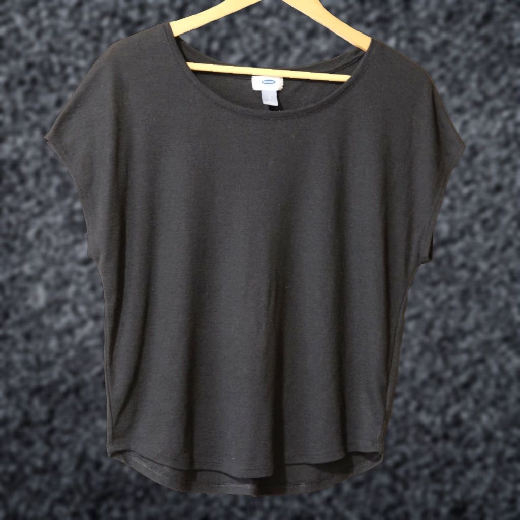 Old Navy Old Navy Black Knit Short Sleeve Relaxed Tee Women’s S Lightweight #p30-96 Size 28" / US 6 / IT 42 - 1 Thumbnail