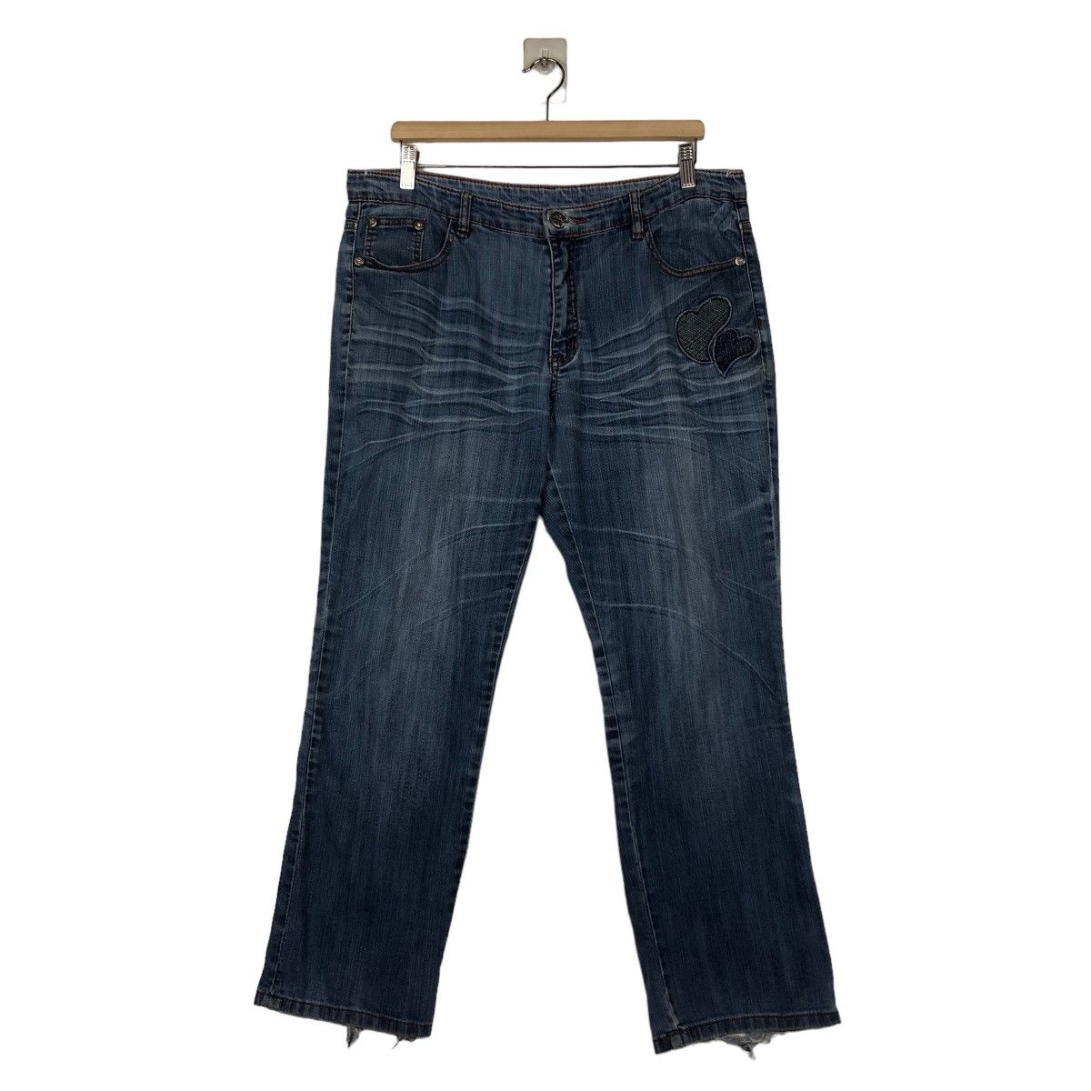 Japanese Brand 🔥Vintage Denim Jeans Sukajan Pocket Big Logo Size US 36 / EU 52 - 1 Thumbnail