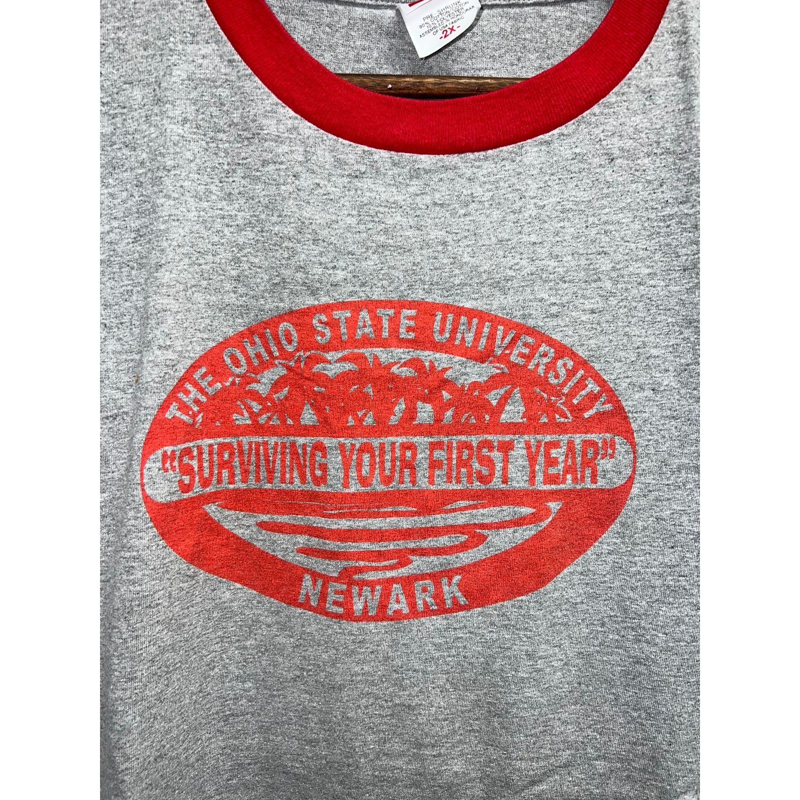 Anvil Vintage Ohio State University Shirt Newark Ringer Tee 2XL Size US XXL / EU 58 / 5 - 2 Thumbnail